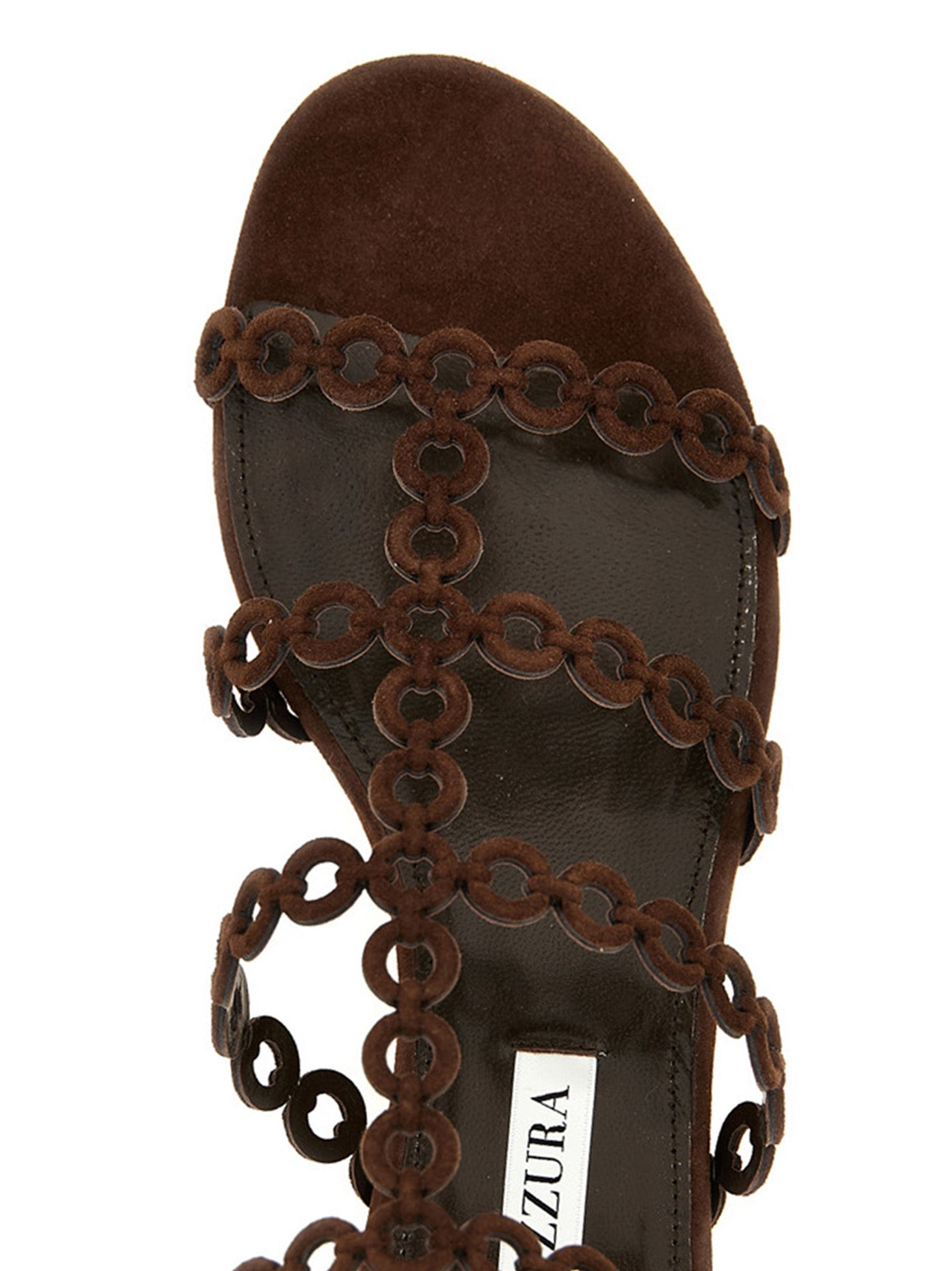Aquazzura Brown Goatskin Flat Women's Sandals
