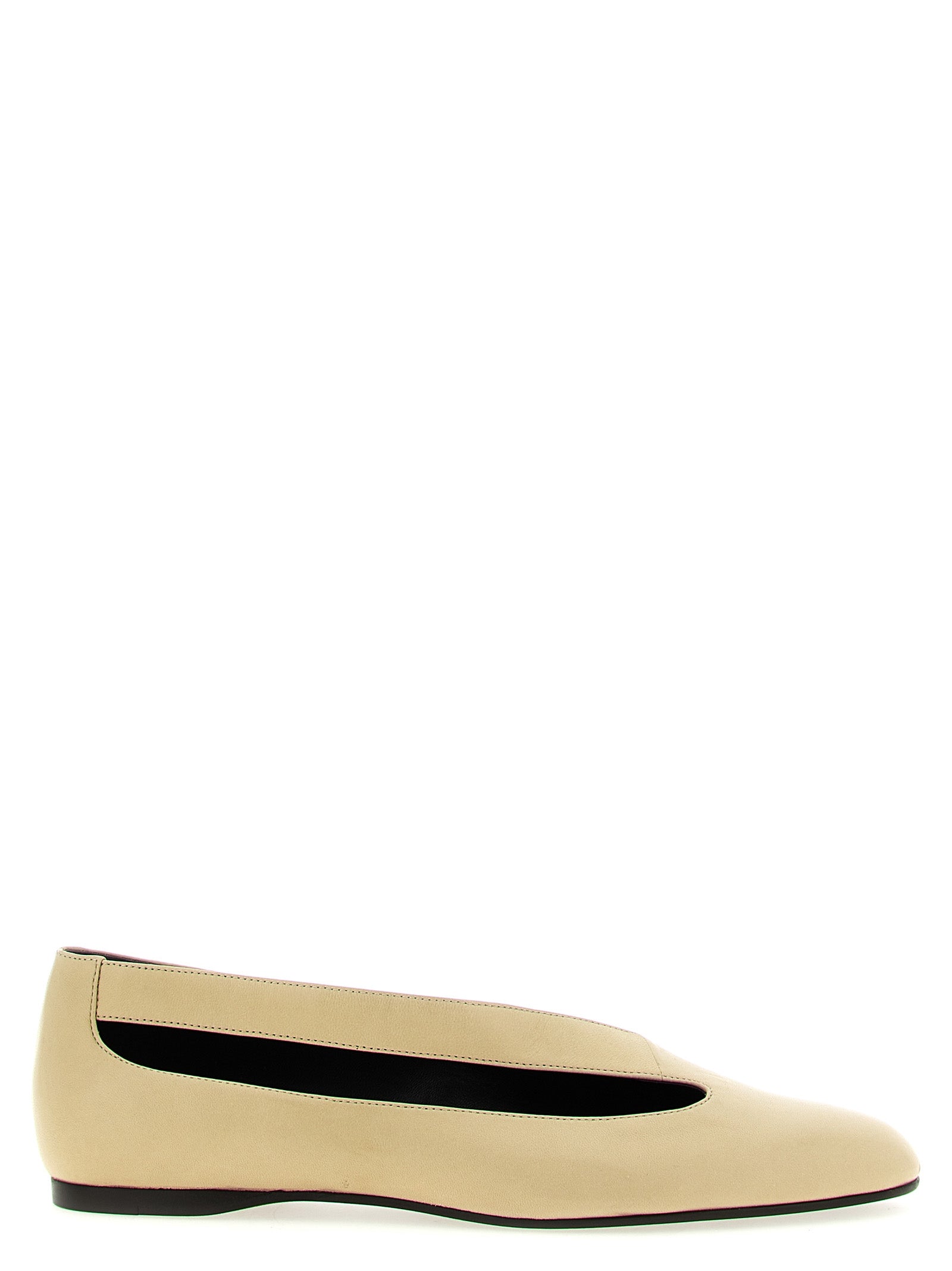 Khaite Beige Lamb Leather Ballet Women's Flats