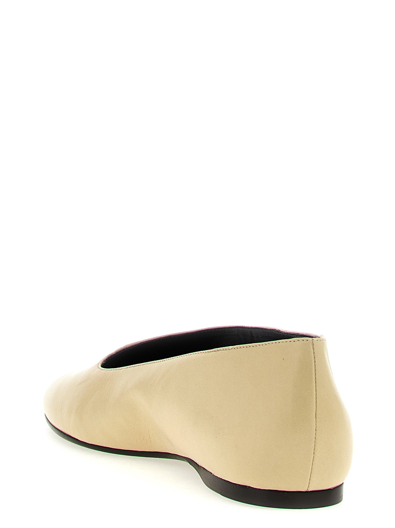 Khaite Beige Lamb Leather Ballet Women's Flats