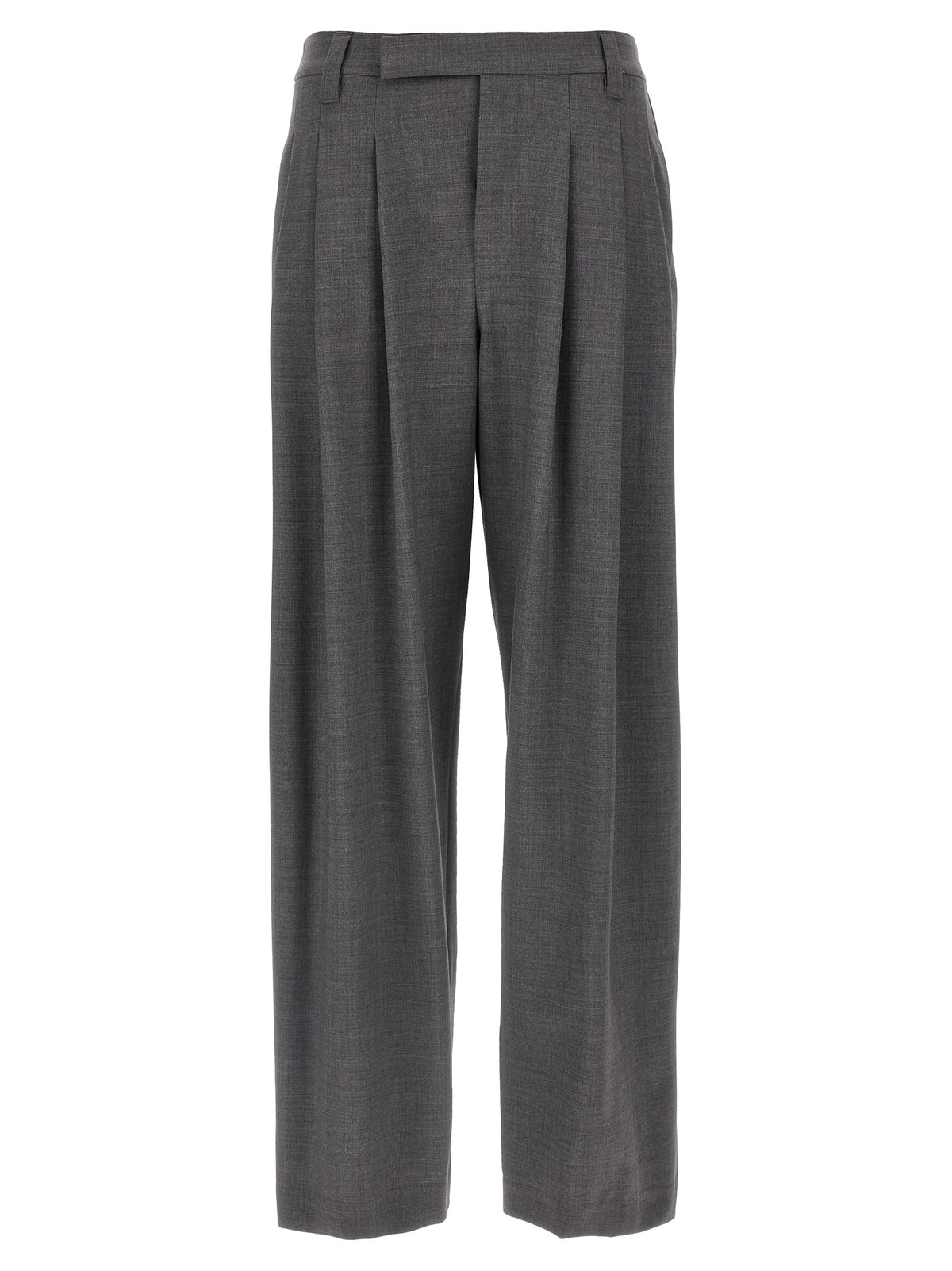 Brunello Cucinelli Gray Virgin Wool Casual Women's Pants