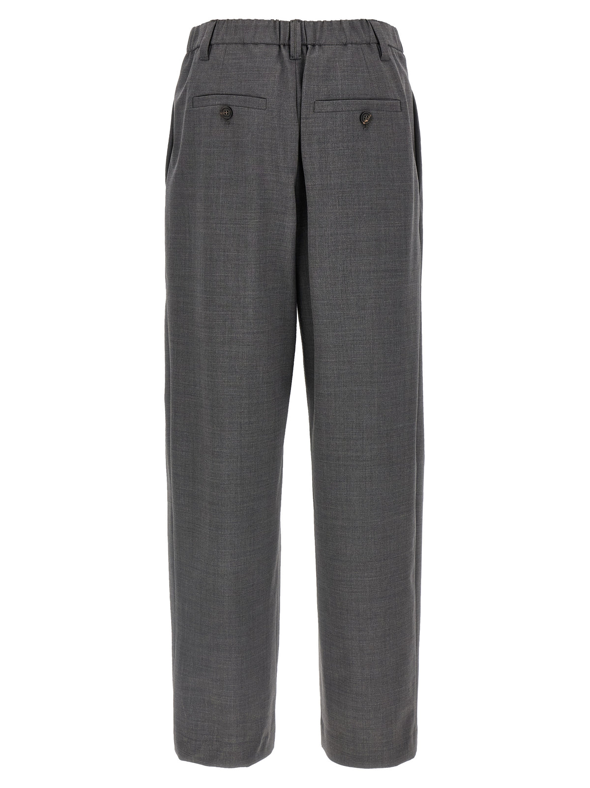 Brunello Cucinelli Gray Virgin Wool Casual Women's Pants