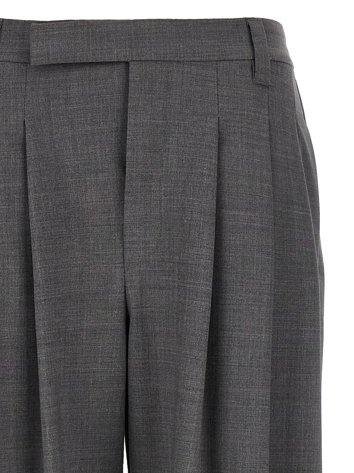 Brunello Cucinelli Gray Virgin Wool Casual Women's Pants
