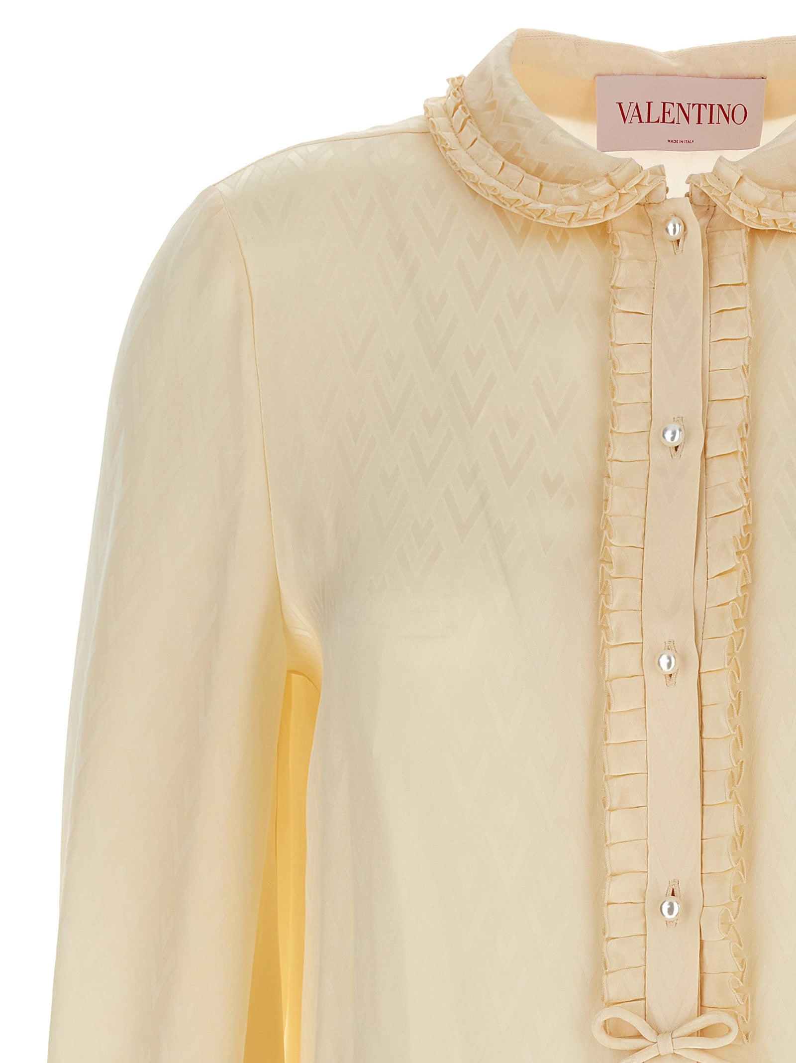 Valentino Garavani Beige Silk Women's Blouse
