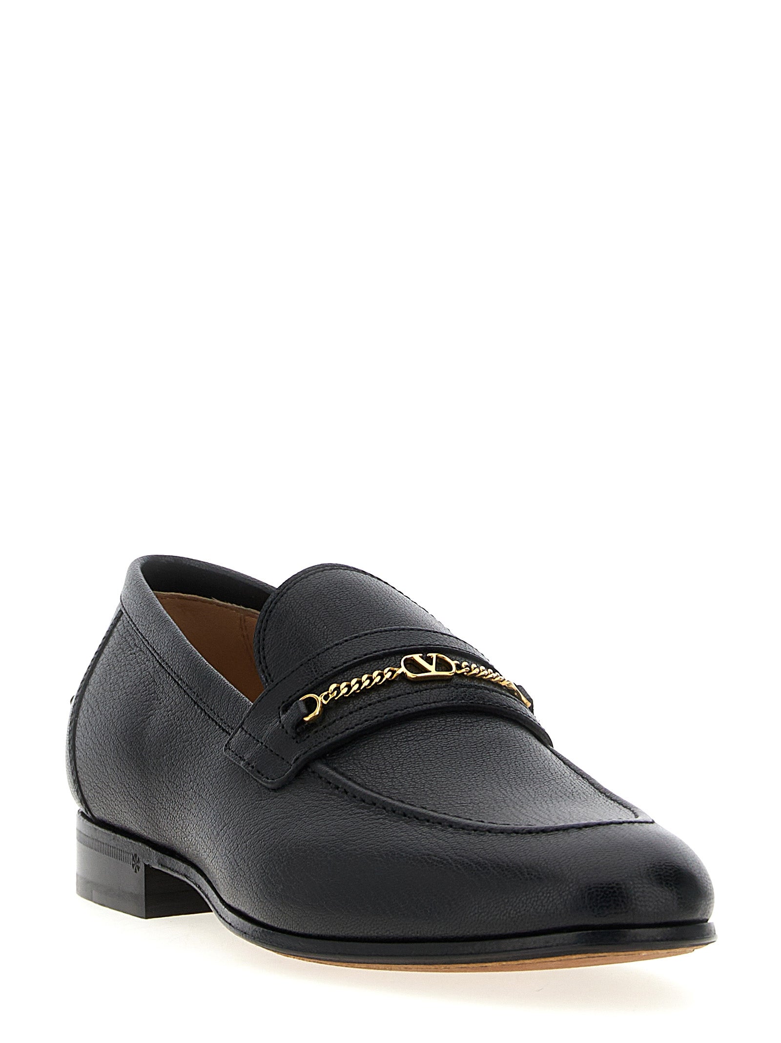 Valentino Garavani Black Goatskin Slip-On Men's Loafers