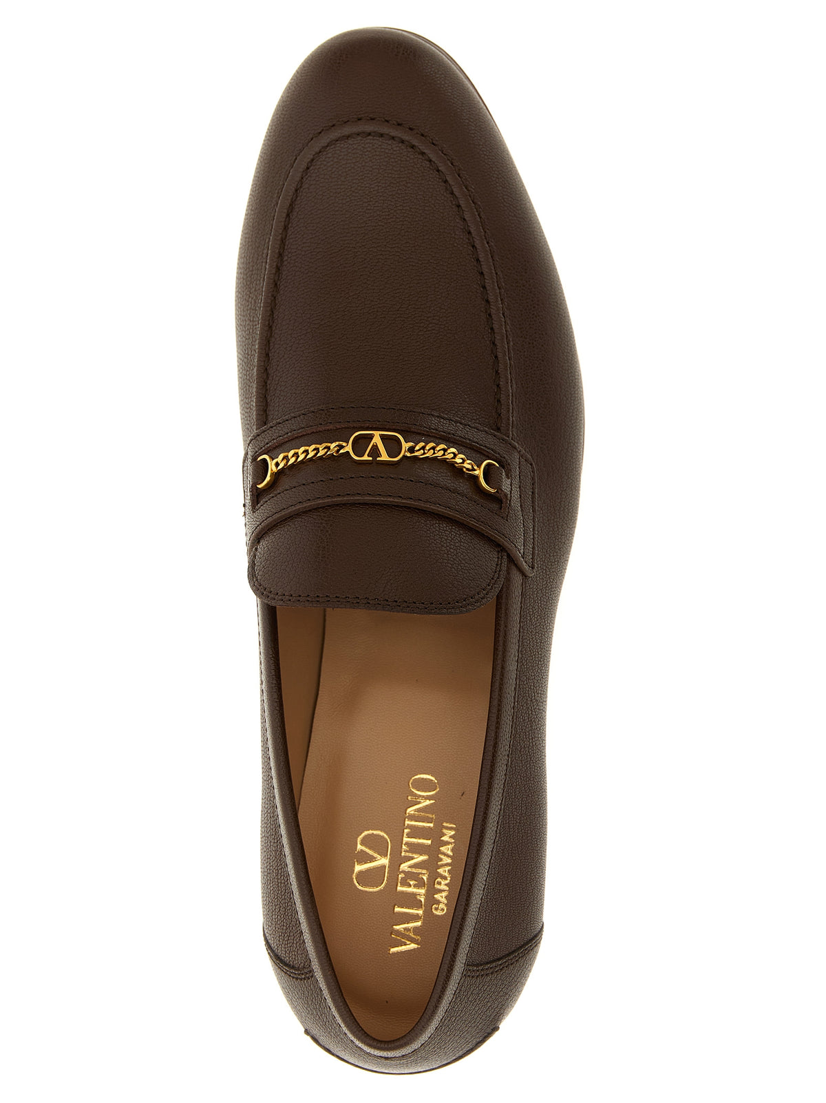 Valentino Garavani Brown Goatskin Slip-On Men's Loafers