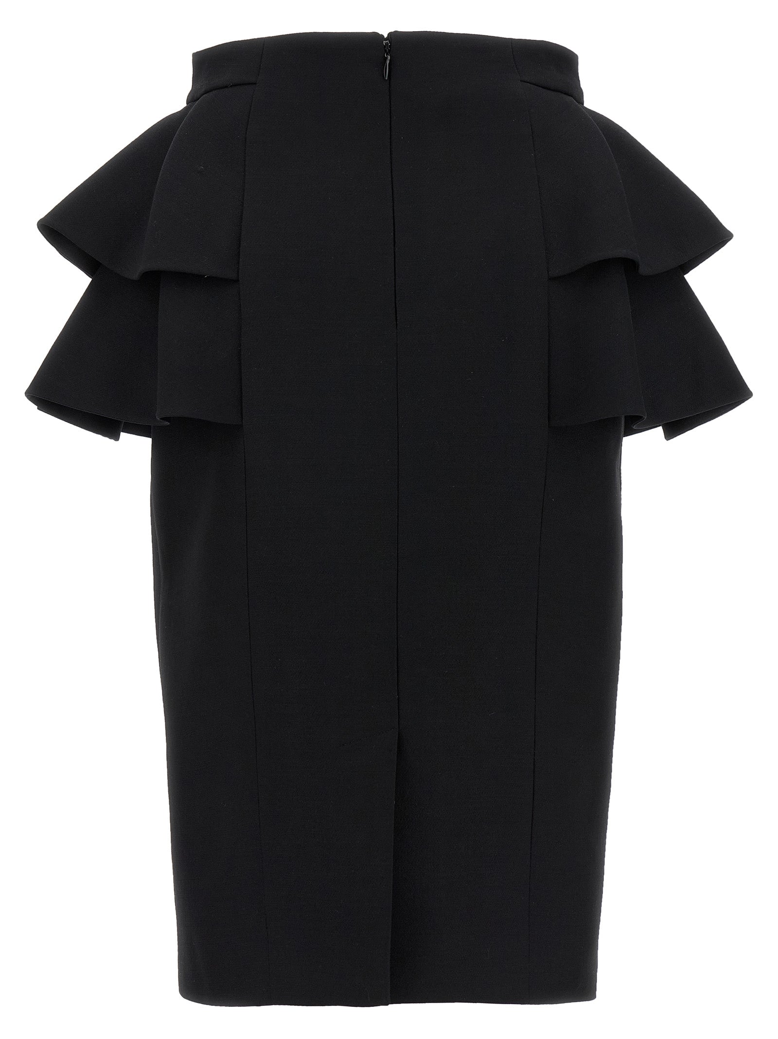 Valentino Garavani Black Virgin Wool Midi Women's Skirt