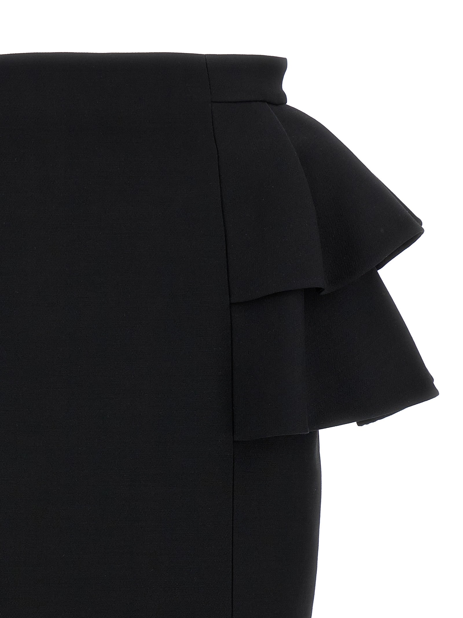 Valentino Garavani Black Virgin Wool Midi Women's Skirt