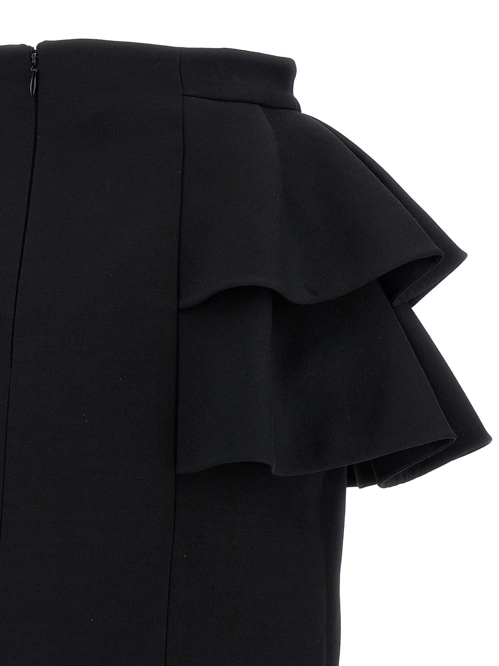 Valentino Garavani Black Virgin Wool Midi Women's Skirt