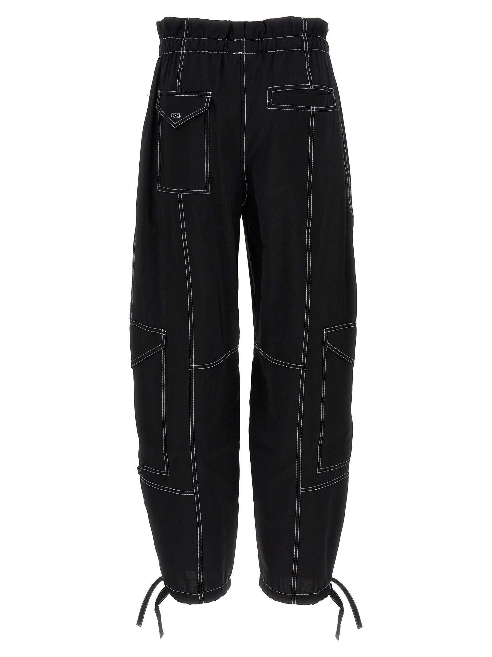 Ganni Black Viscose Casual Women's Pants