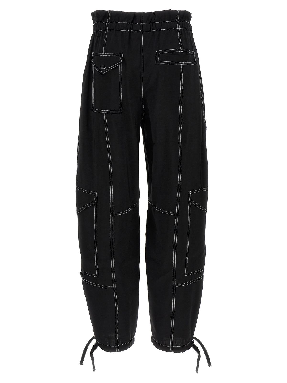 Ganni Black Viscose Casual Women's Pants