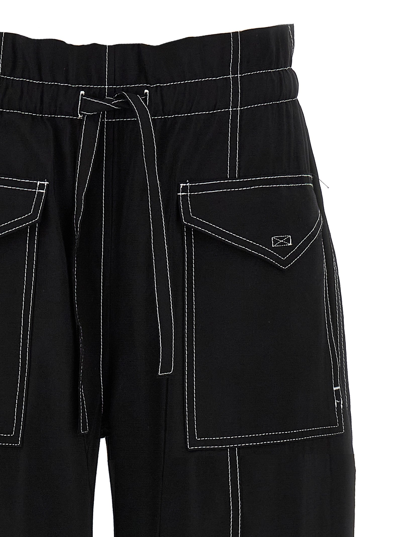 Ganni Black Viscose Casual Women's Pants