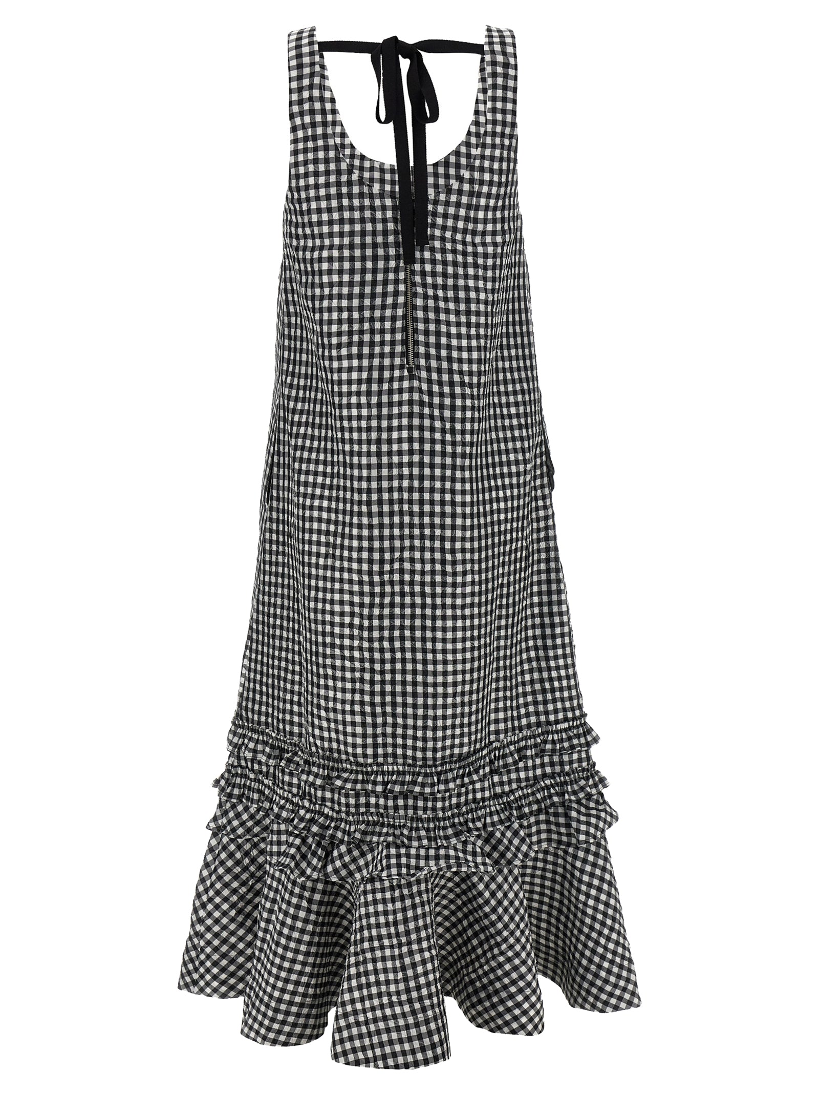 Ganni Black Polyester Midi Women's Dress