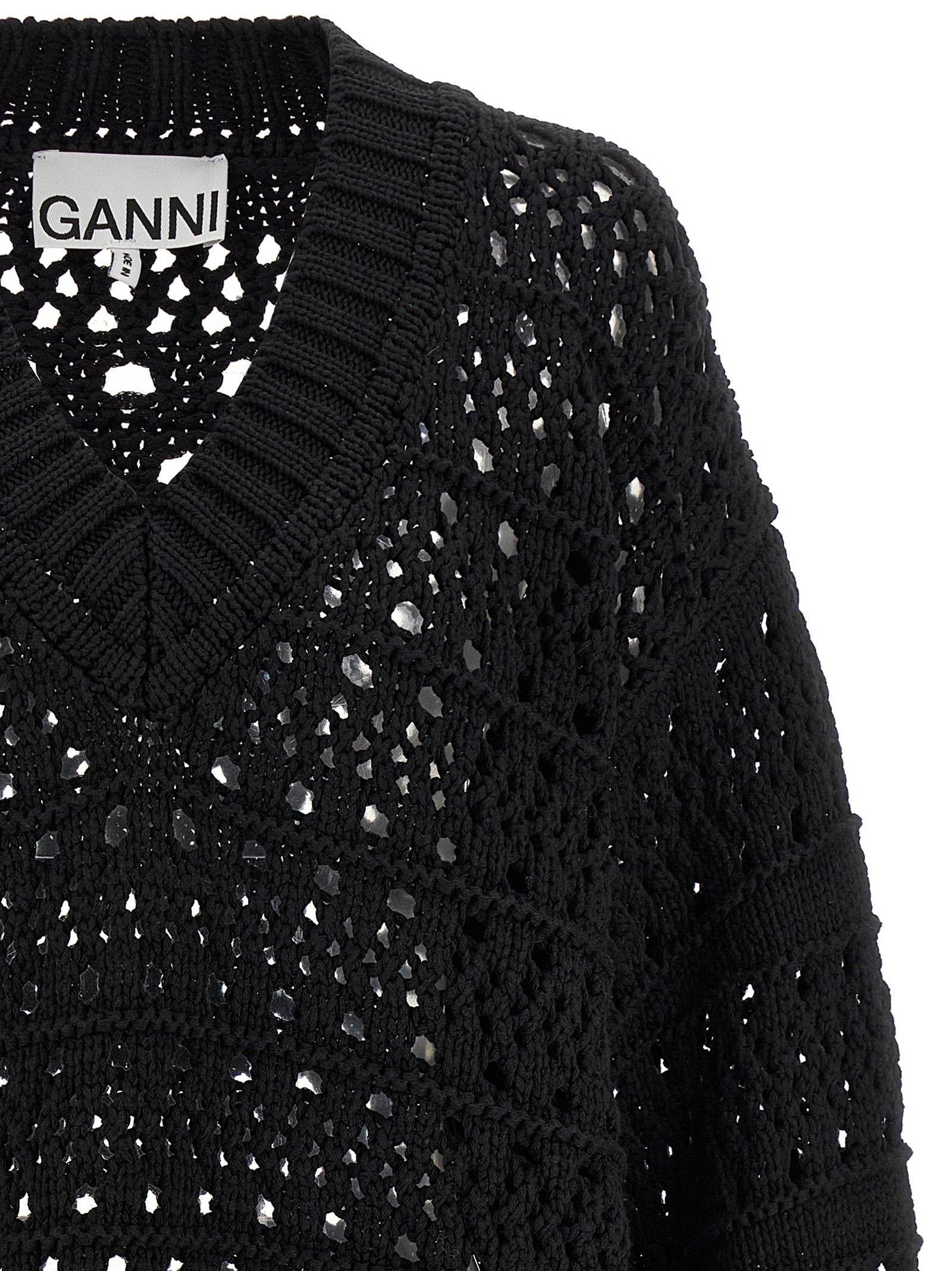 Ganni Black Cotton Women's Cardigan