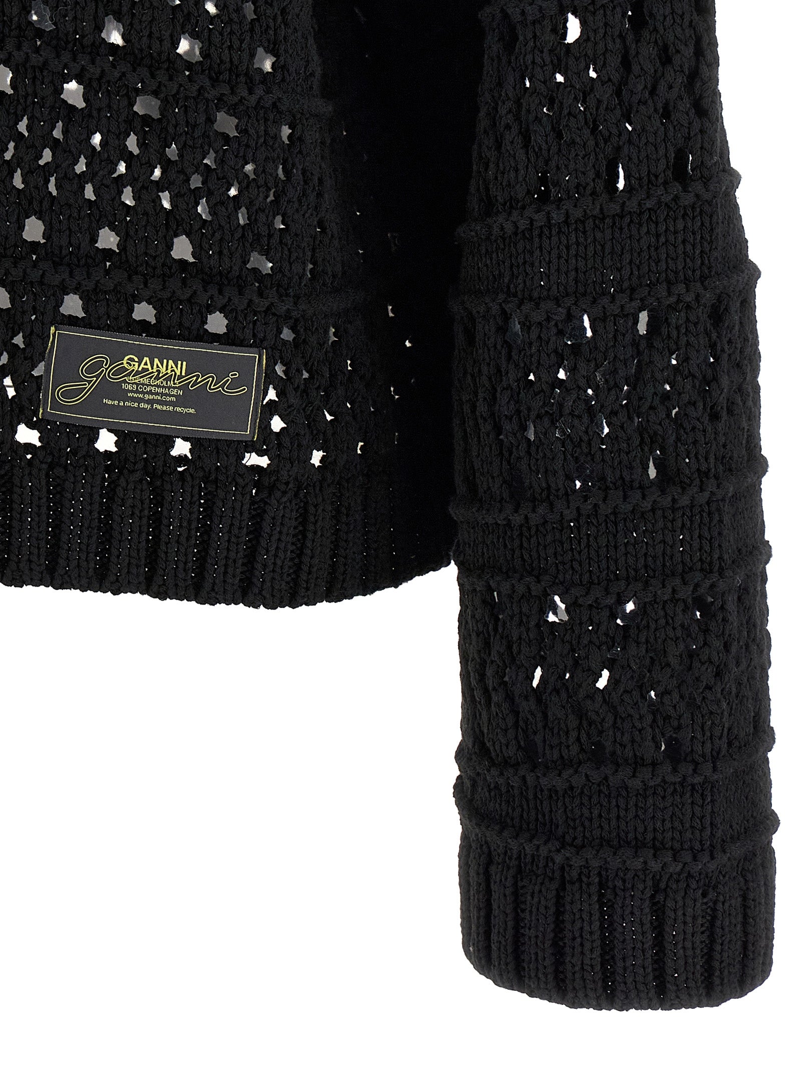 Ganni Black Cotton Women's Cardigan