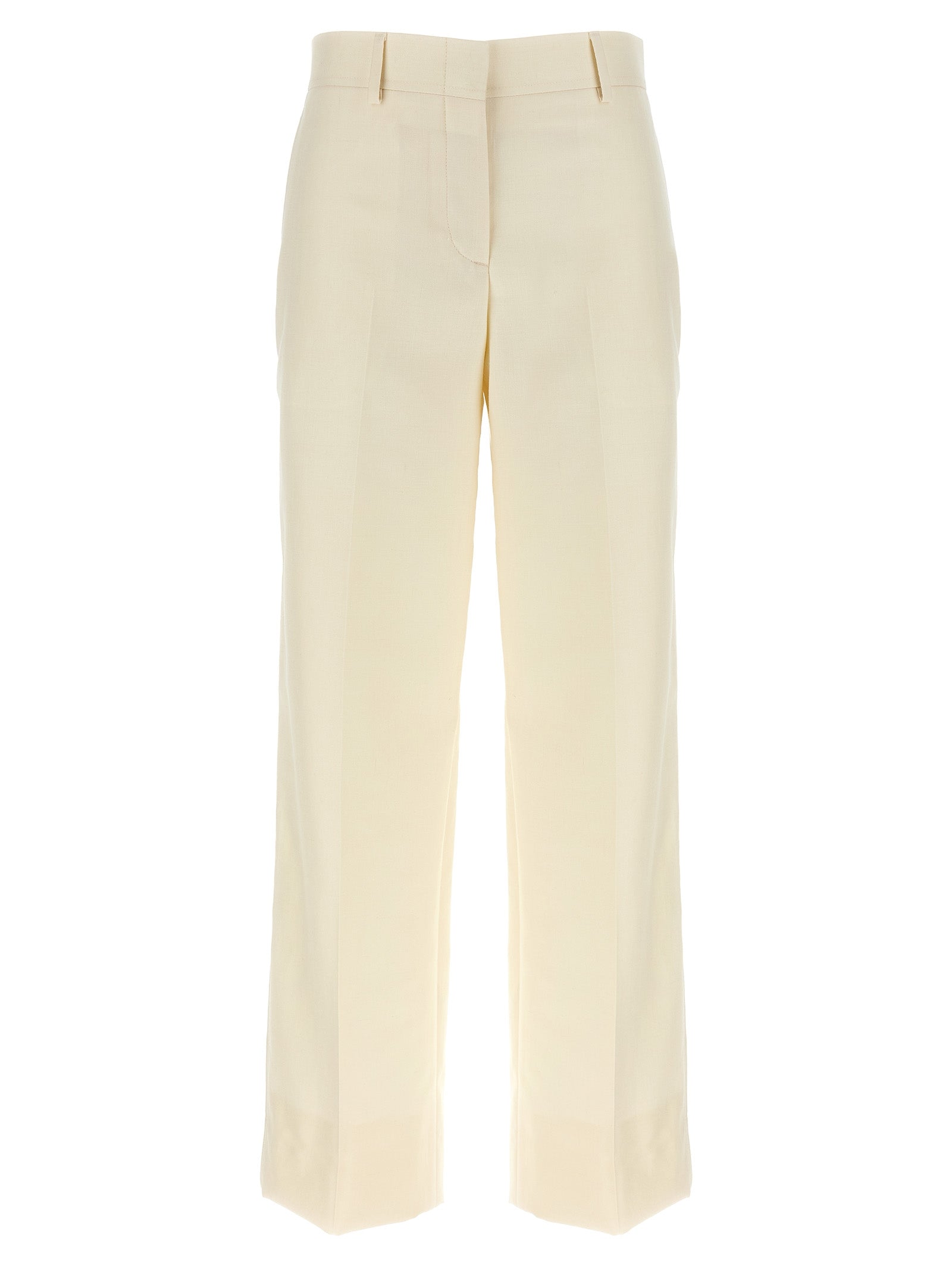 Brioni White Wool Dress Women's Pants