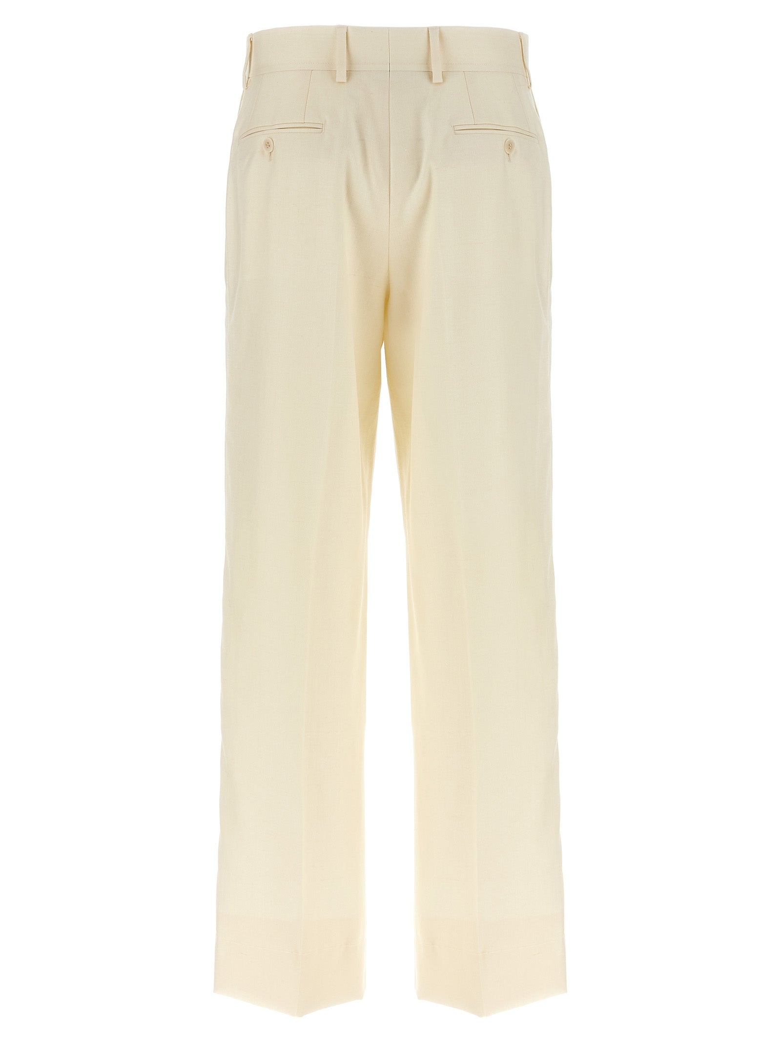 Brioni White Wool Dress Women's Pants