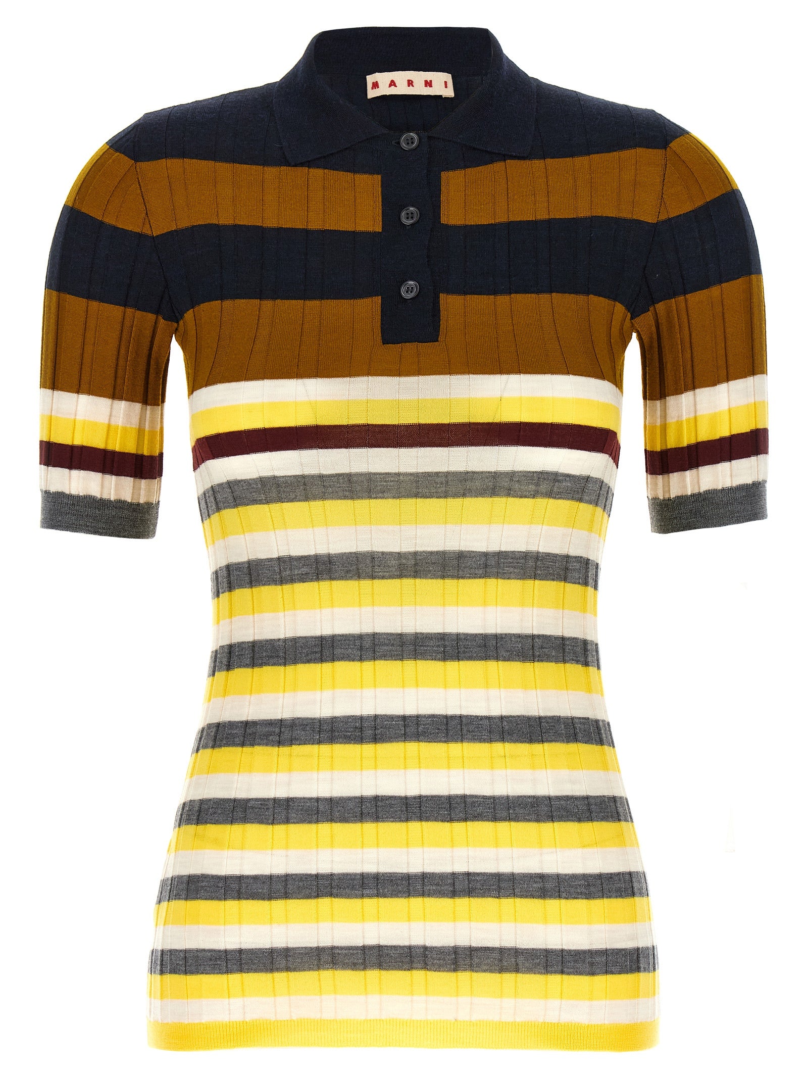 Marni Multicolor Virgin Wool Polo Women's Shirt