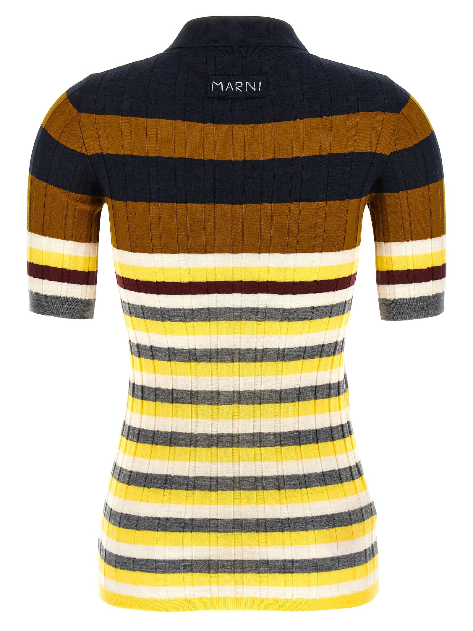 Marni Multicolor Virgin Wool Polo Women's Shirt