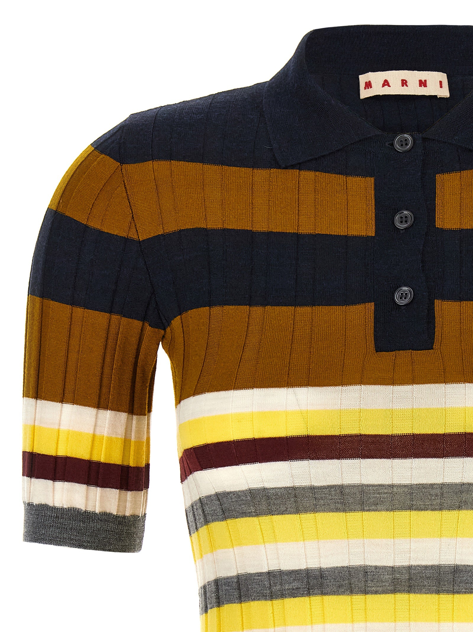 Marni Multicolor Virgin Wool Polo Women's Shirt