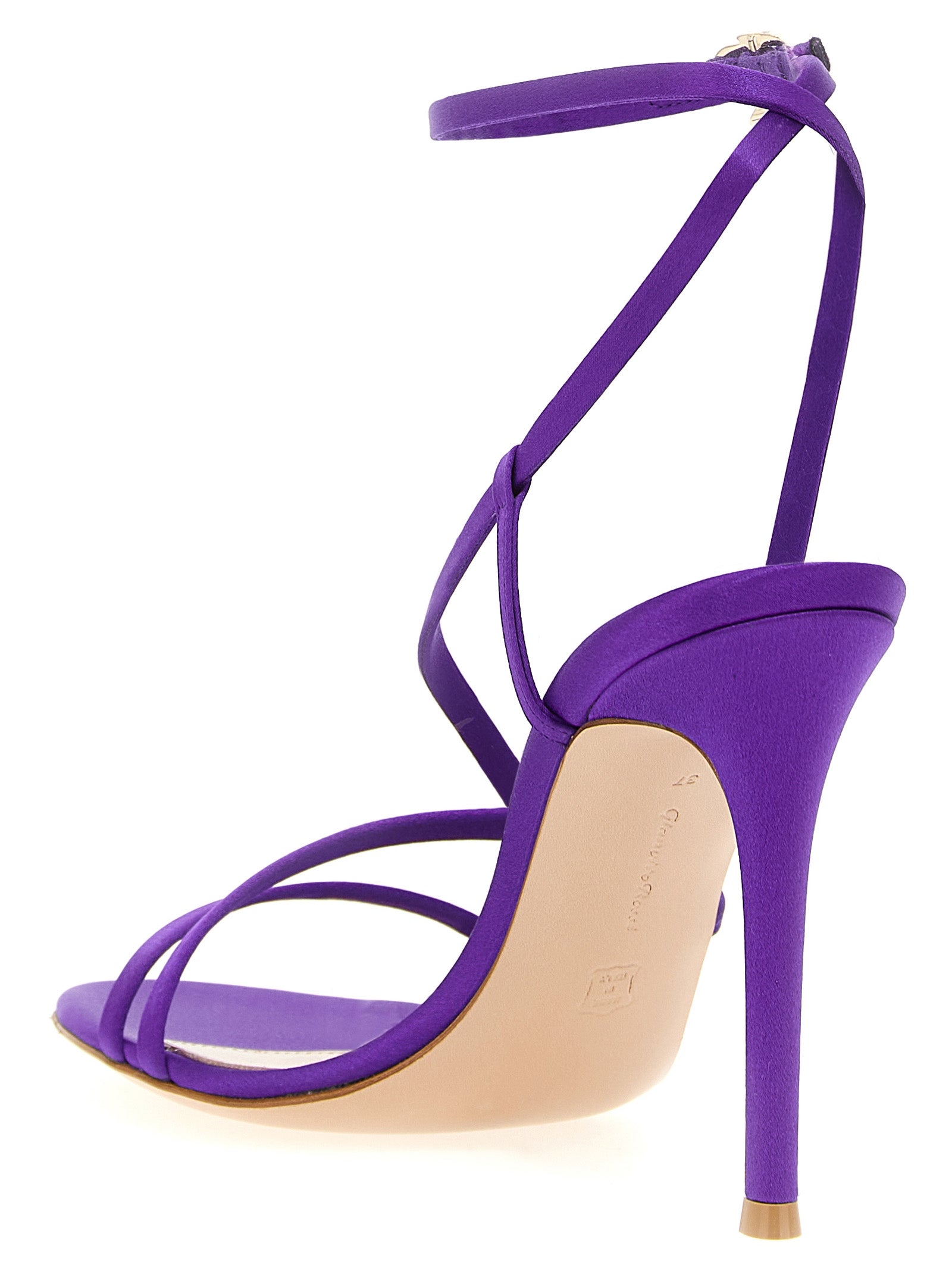 Gianvito Rossi Purple Fabric Stiletto Heel Women's Sandals