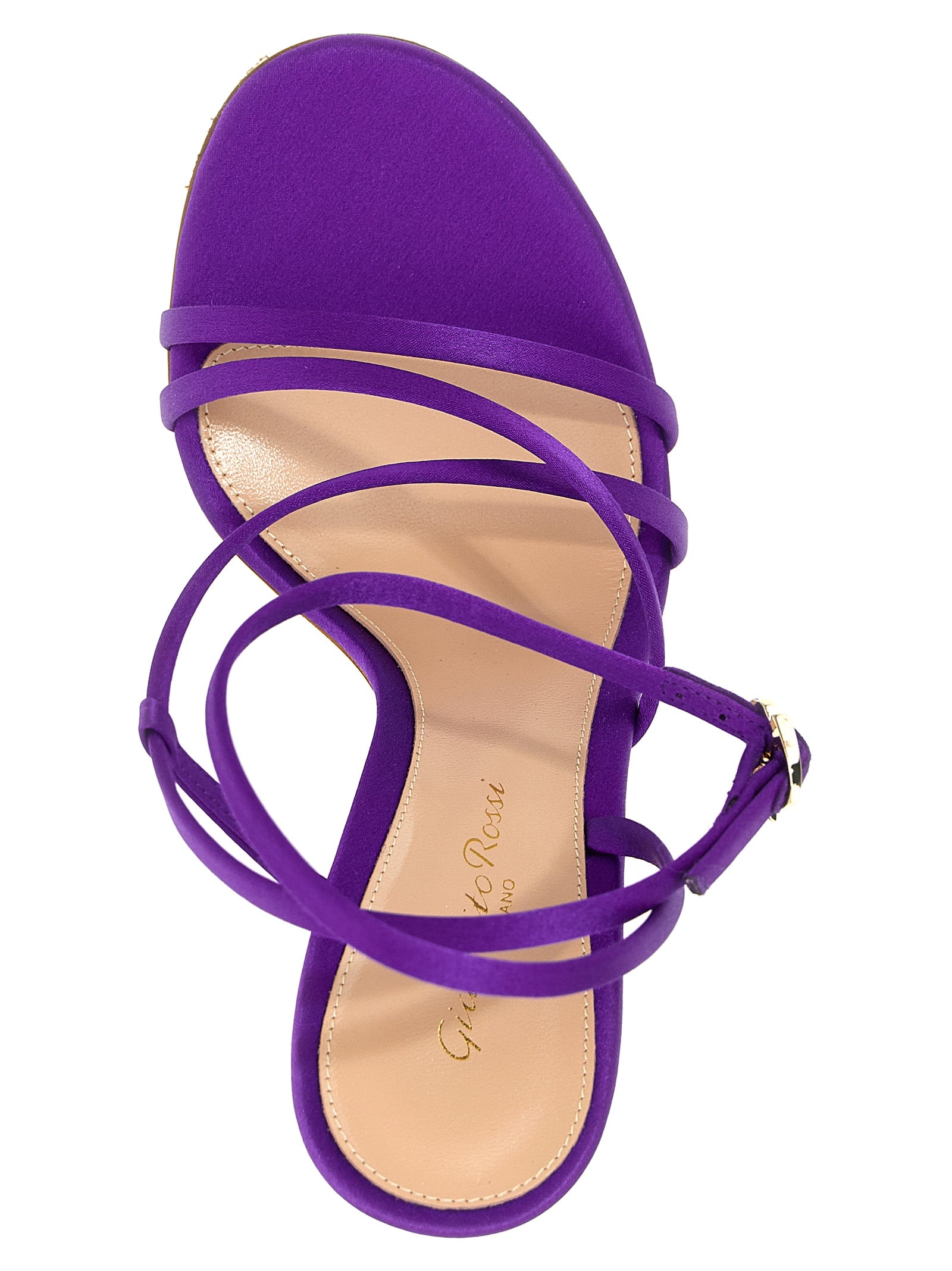 Gianvito Rossi Purple Fabric Stiletto Heel Women's Sandals