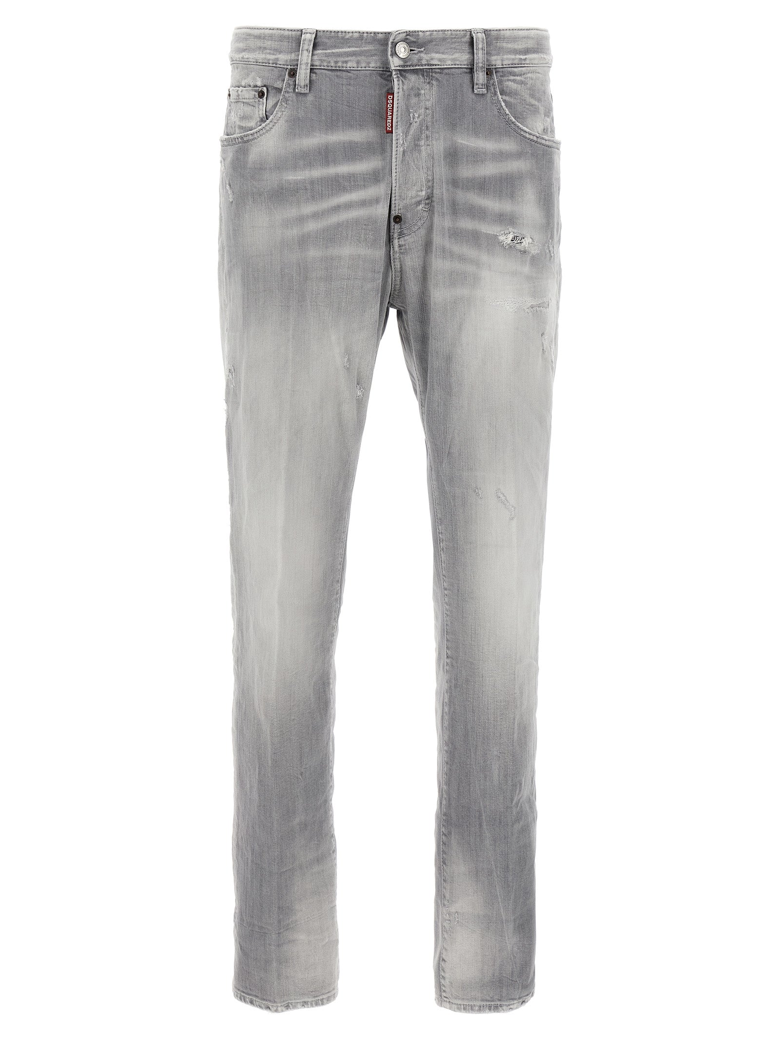 Dsquared² Gray Cotton Straight-Leg Men's Jeans