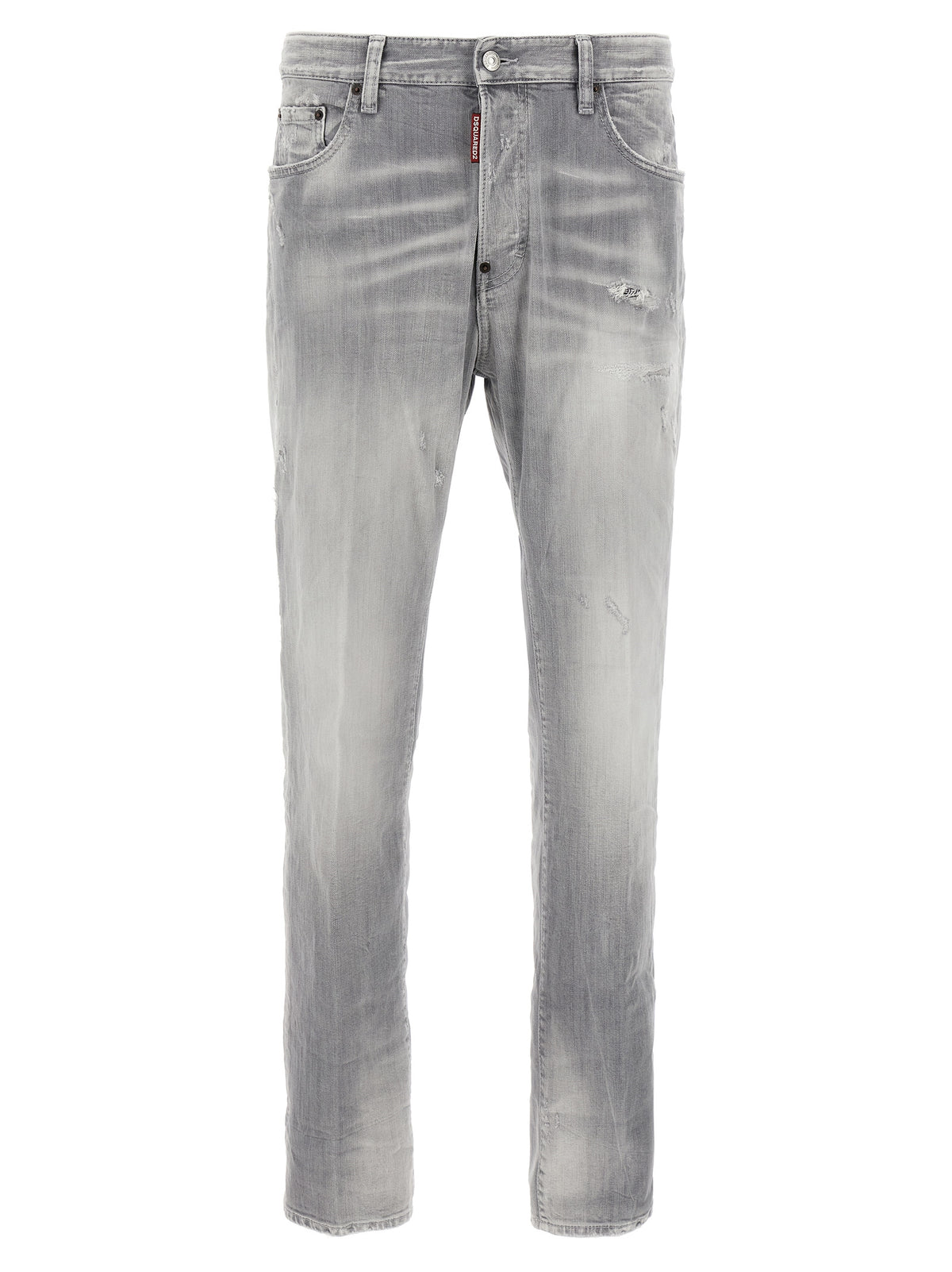 Dsquared² Gray Cotton Straight-Leg Men's Jeans