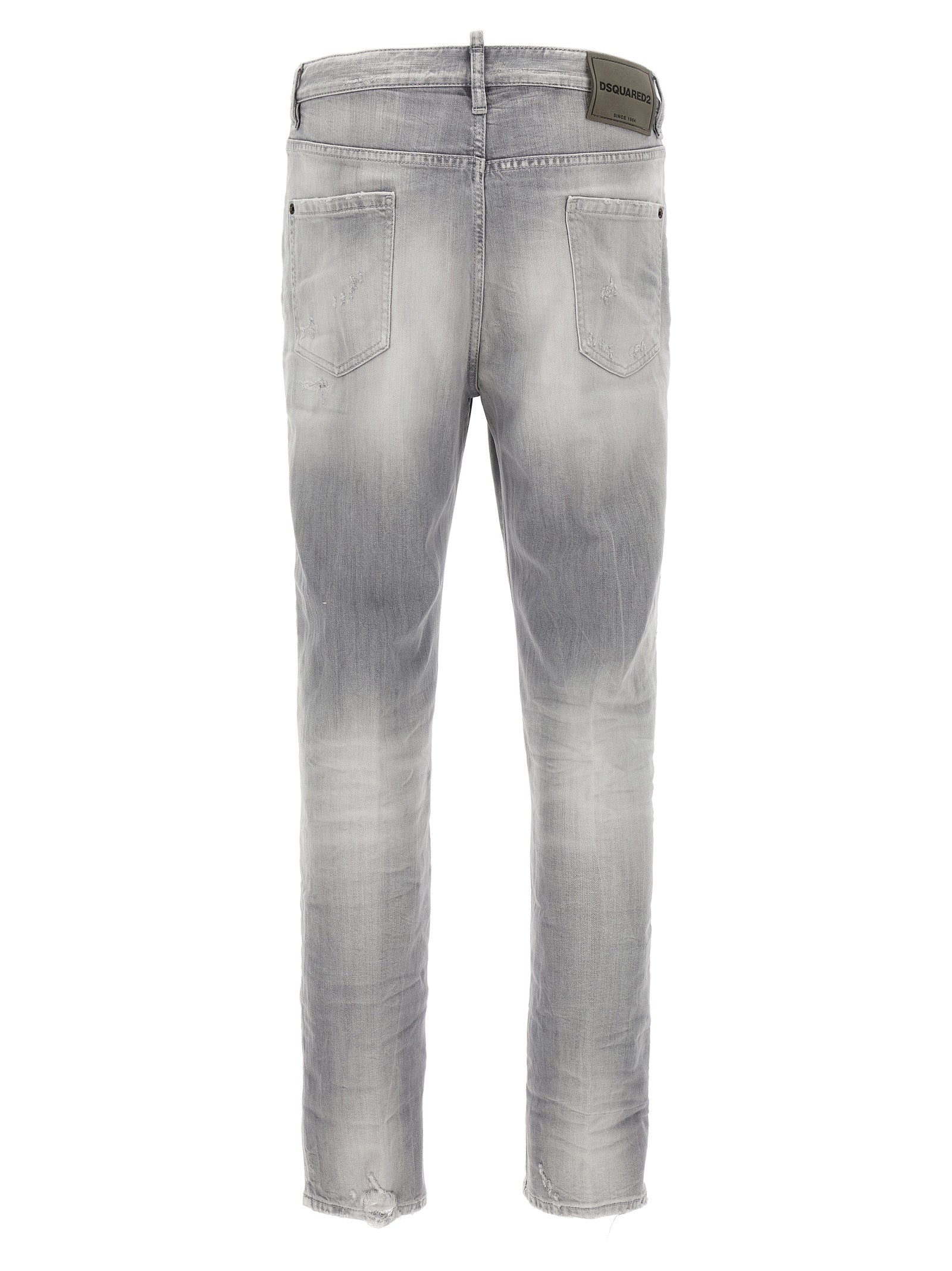 Dsquared² Gray Cotton Straight-Leg Men's Jeans