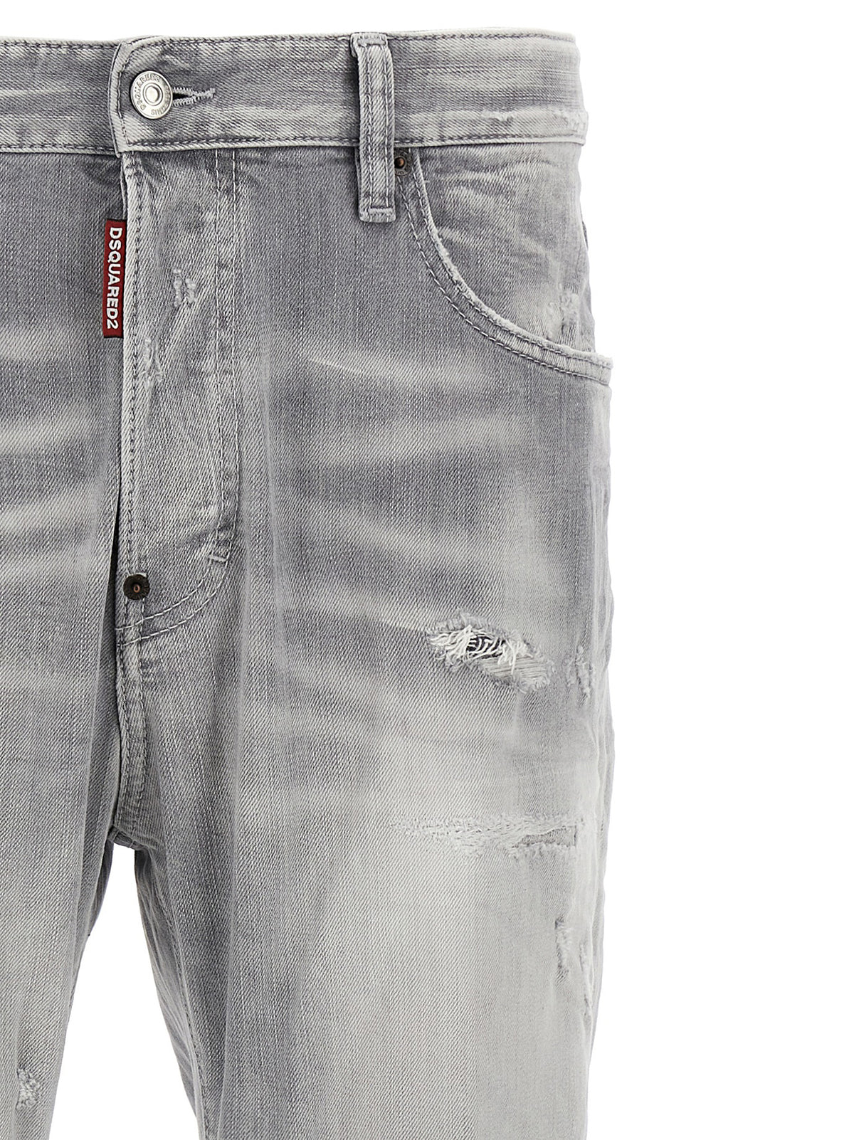 Dsquared² Gray Cotton Straight-Leg Men's Jeans