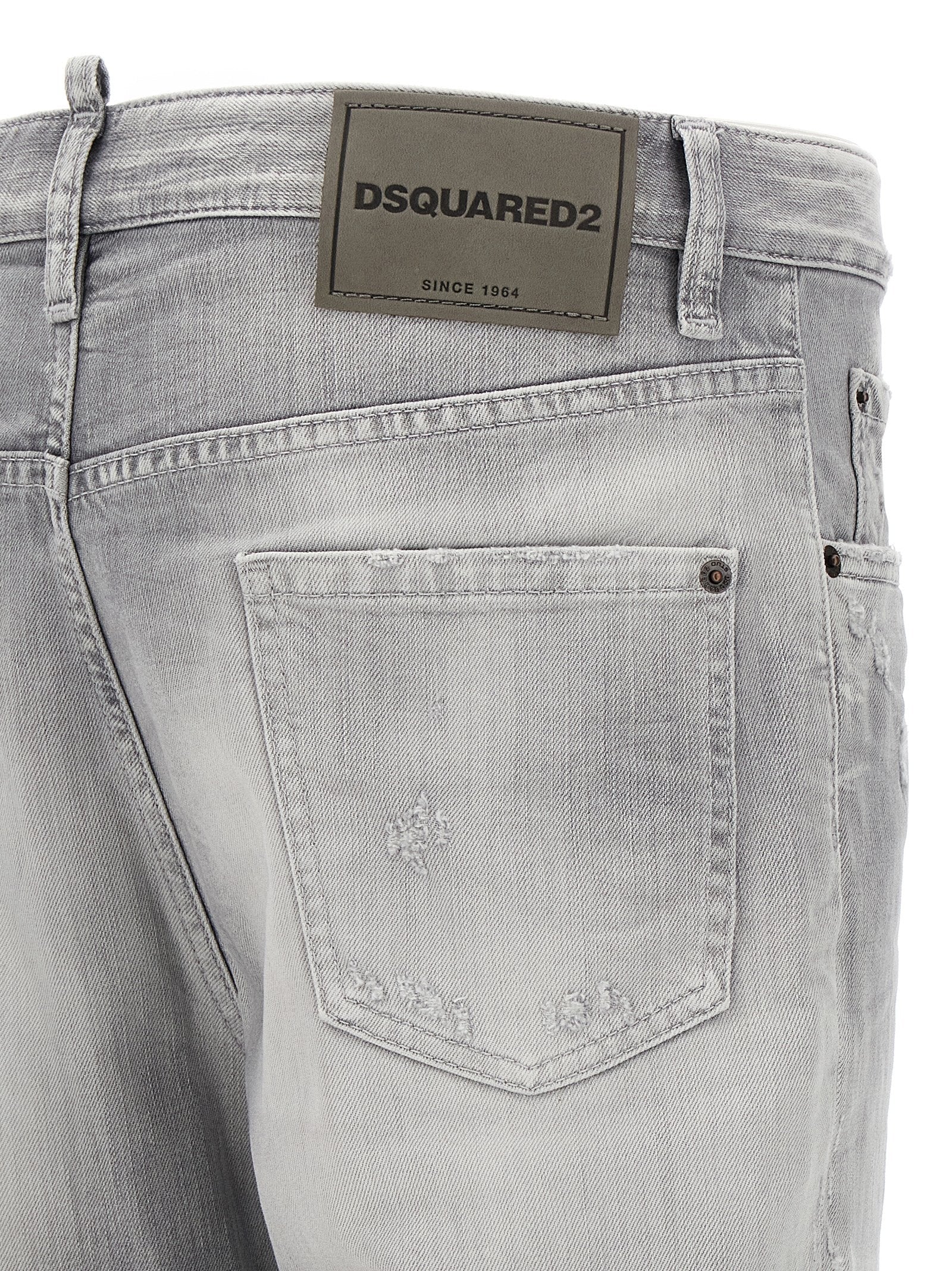 Dsquared² Gray Cotton Straight-Leg Men's Jeans
