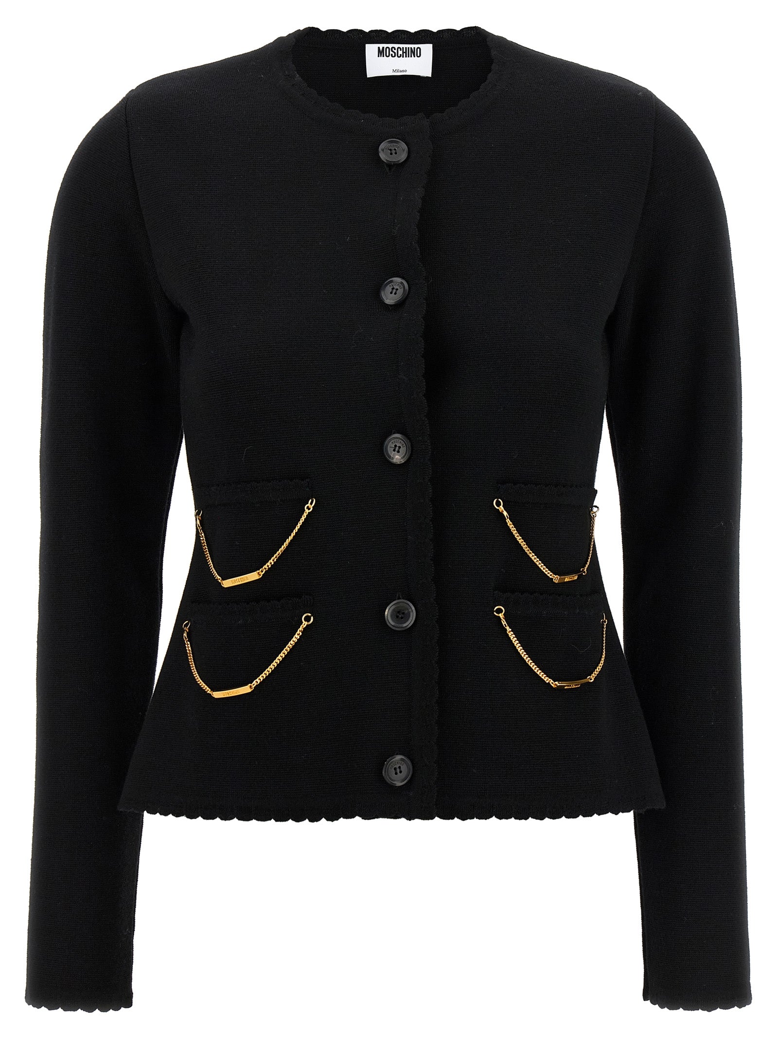 Moschino Black Virgin Wool Women's Cardigan