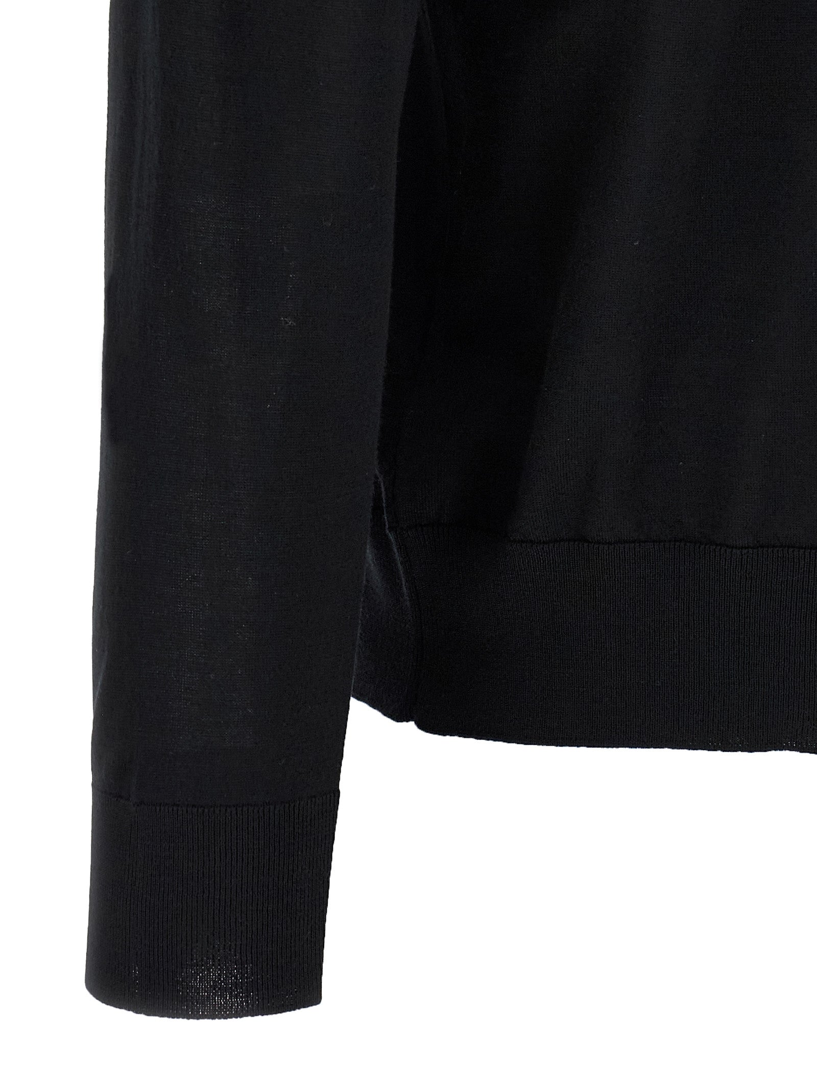 Kiton Black Wool Polo Men's Shirt