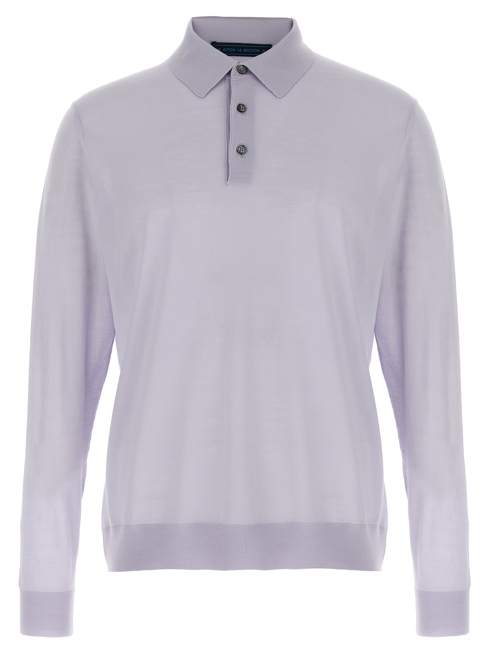 Kiton Blue Wool Polo Men's Shirt