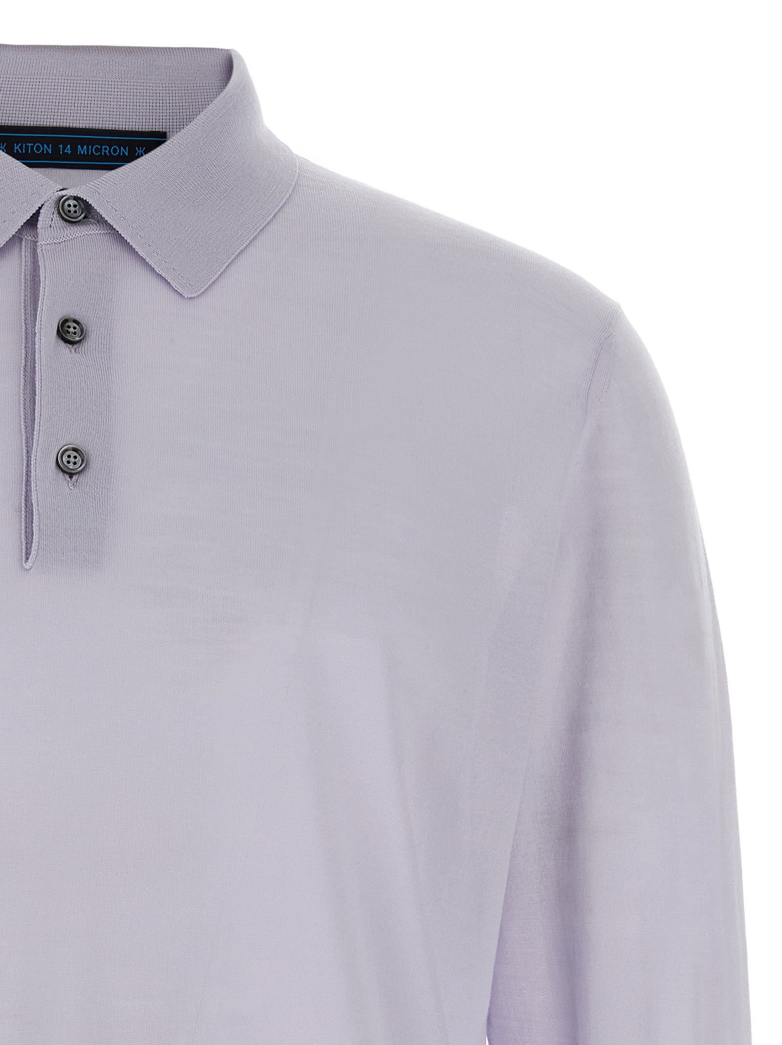 Kiton Blue Wool Polo Men's Shirt
