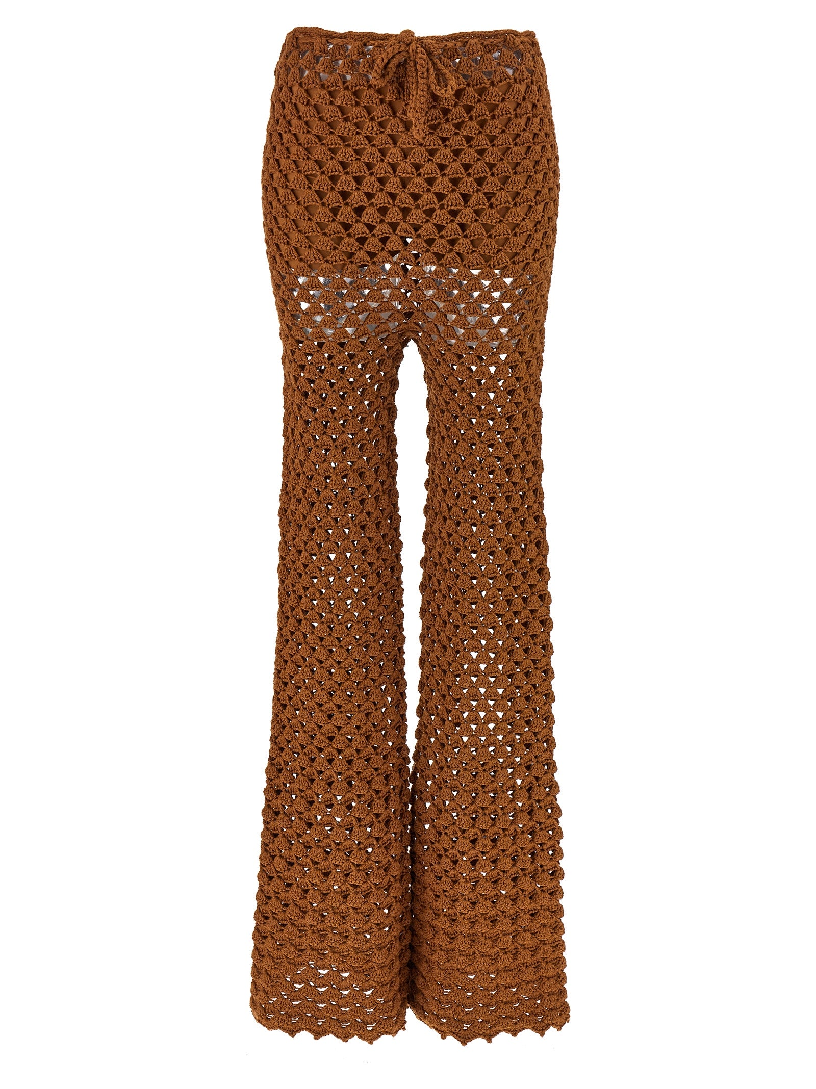 Ermanno Scervino Brown Cotton Flared Women's Pants