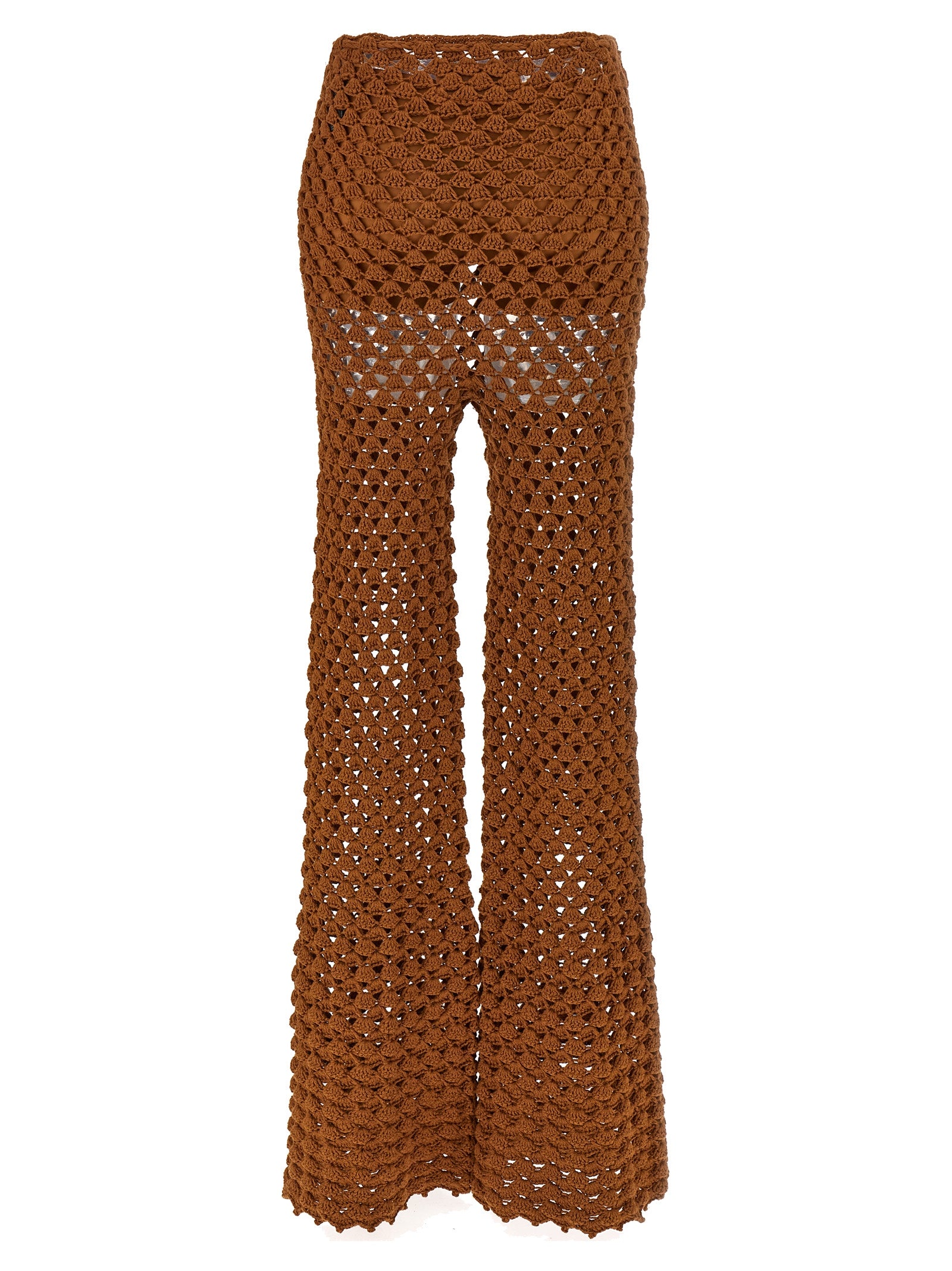 Ermanno Scervino Brown Cotton Flared Women's Pants