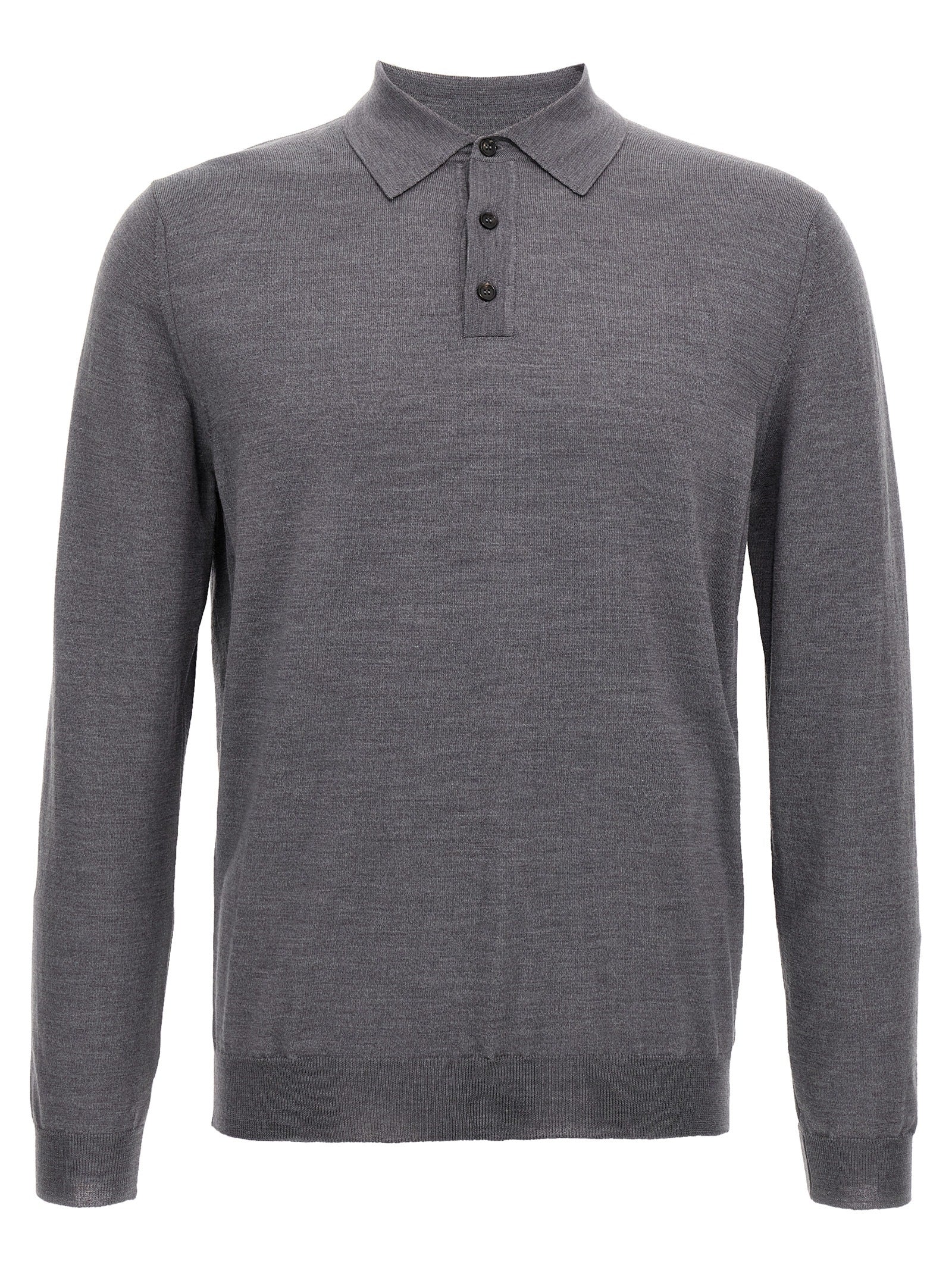 ZANONE Gray Virgin Wool Polo Men's Shirt