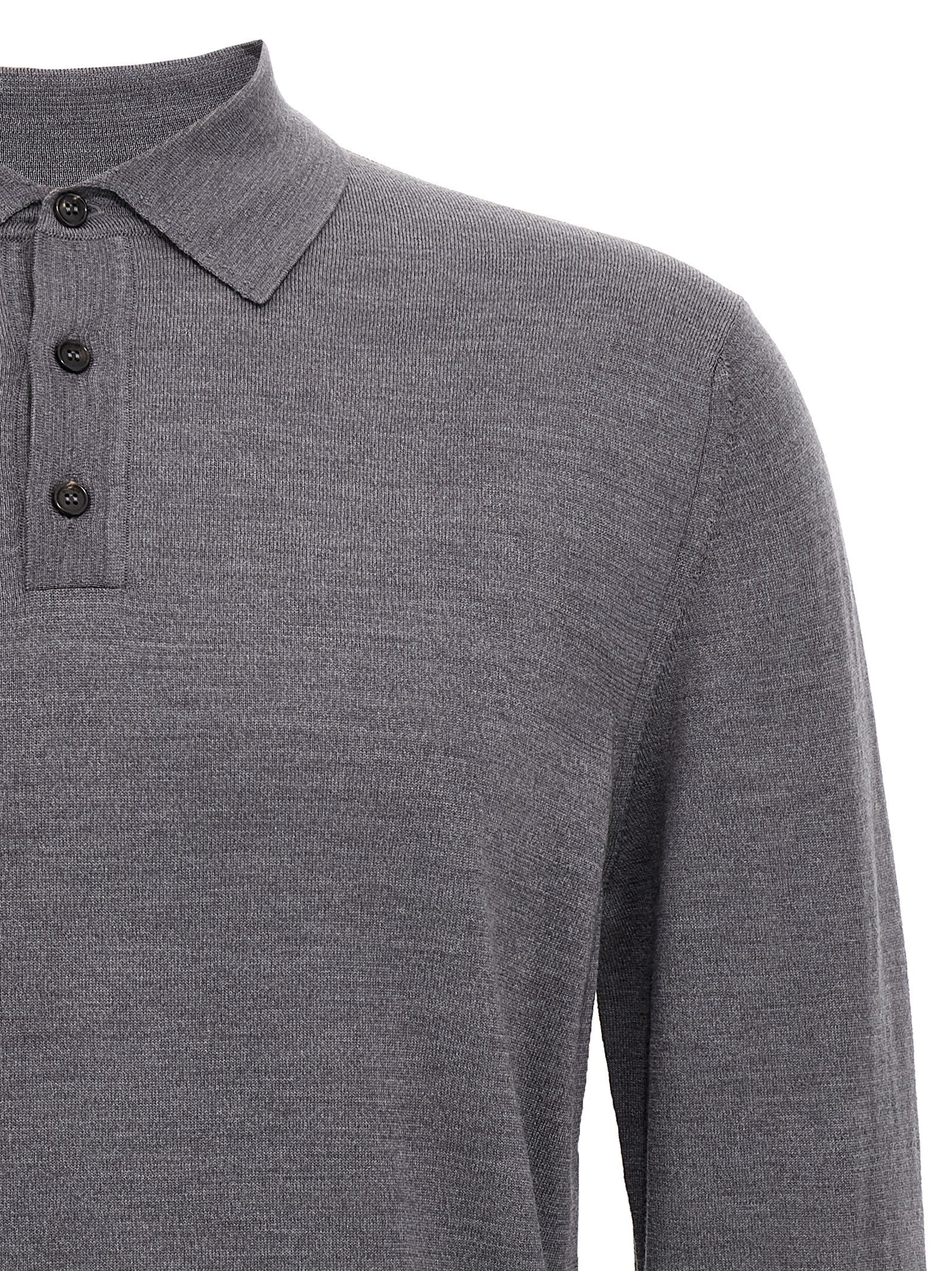 ZANONE Gray Virgin Wool Polo Men's Shirt