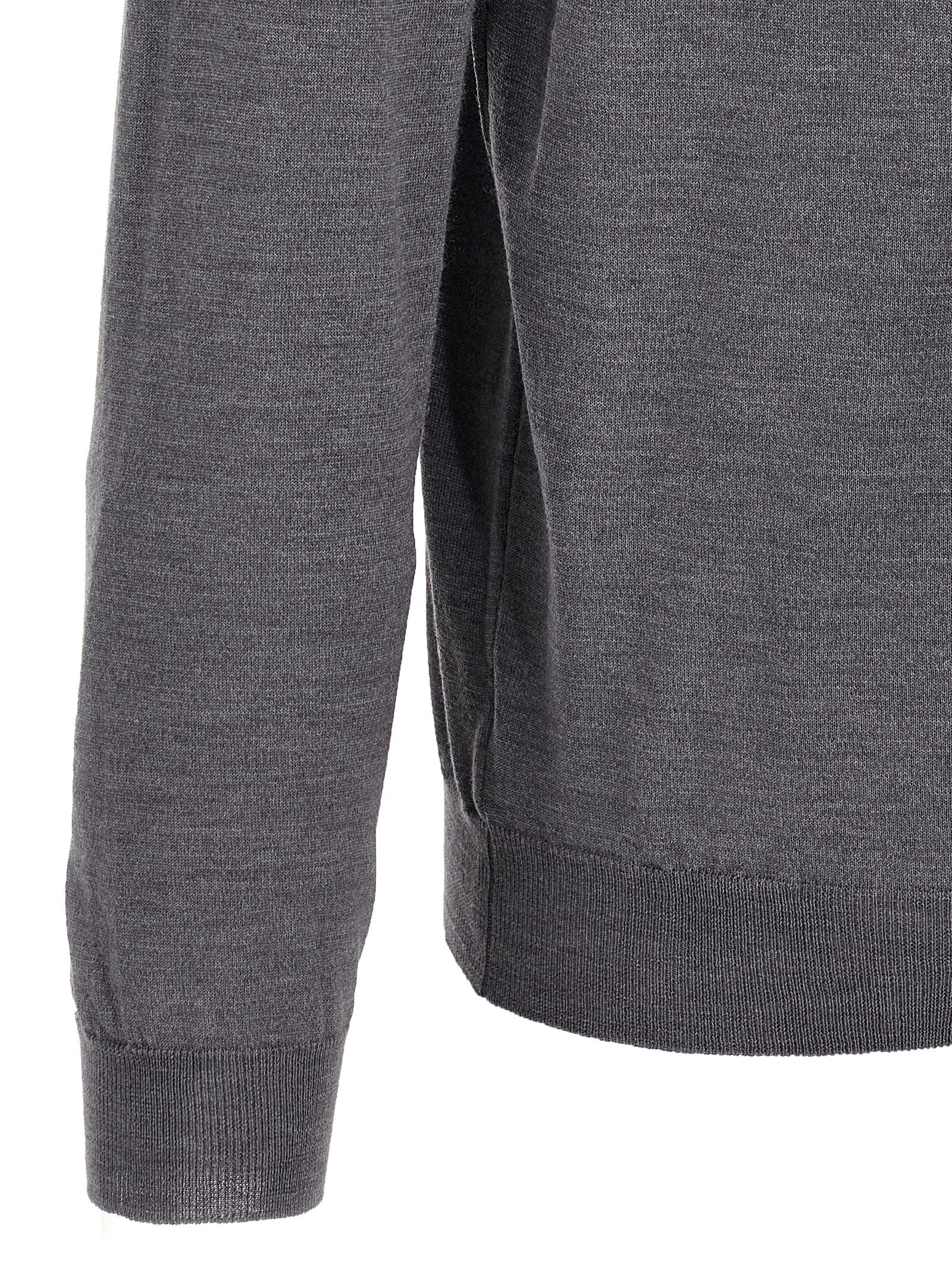 ZANONE Gray Virgin Wool Polo Men's Shirt