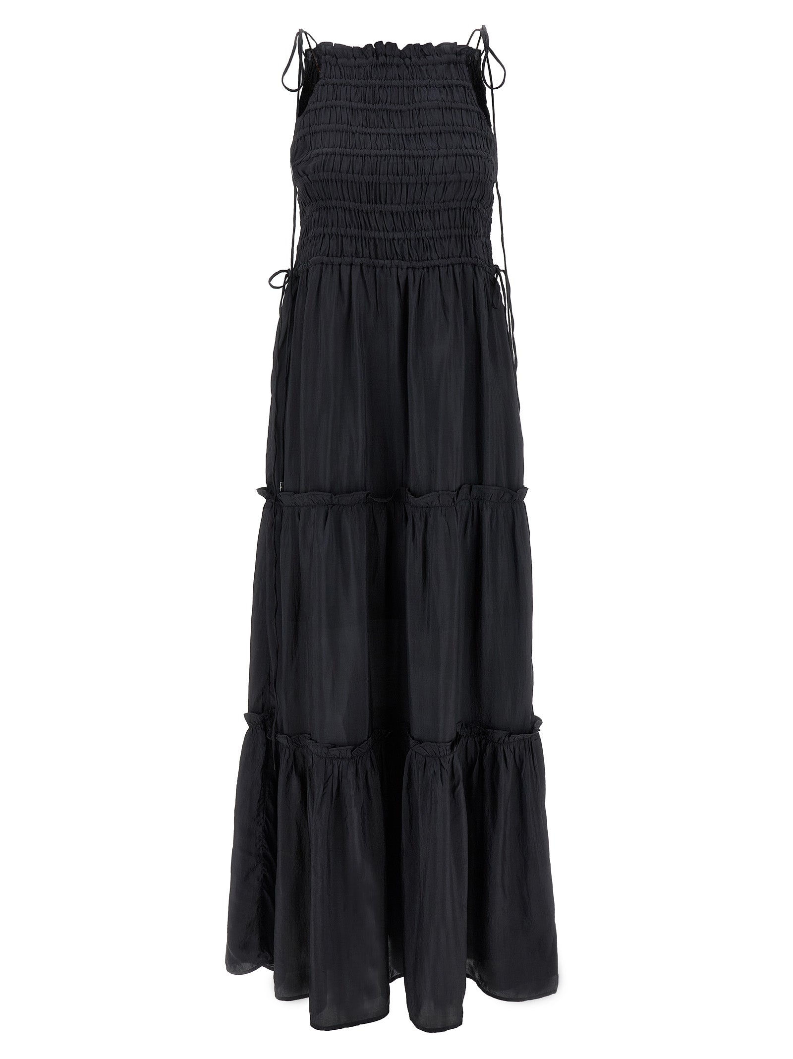 Ganni Gray Viscose Long Women's Dress