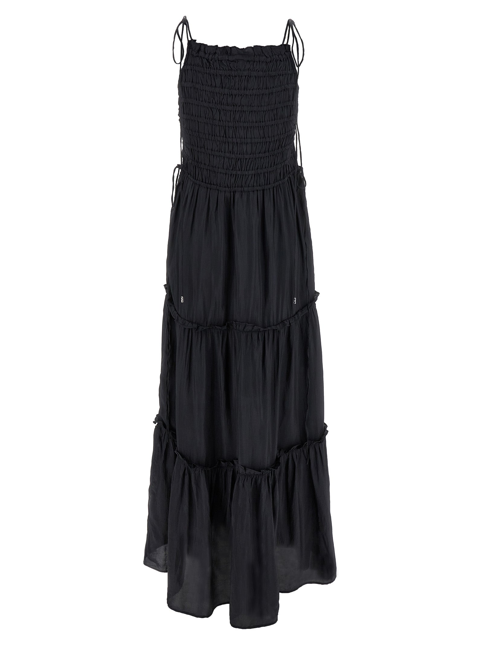 Ganni Gray Viscose Long Women's Dress