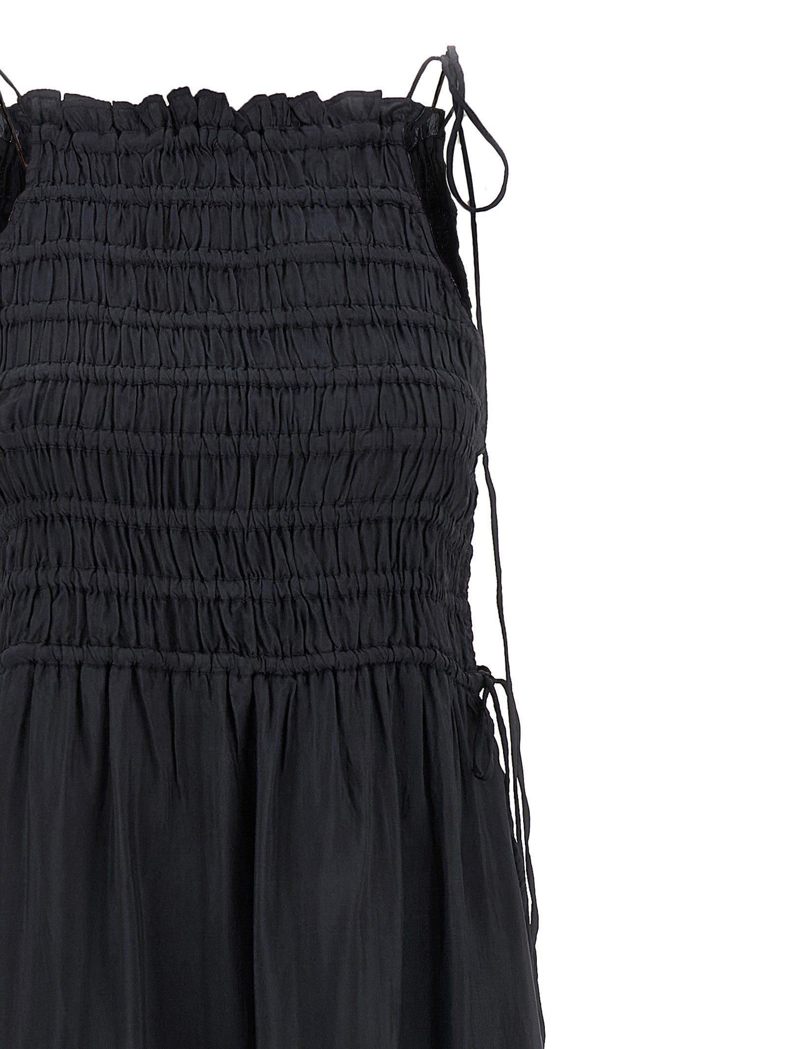 Ganni Gray Viscose Long Women's Dress
