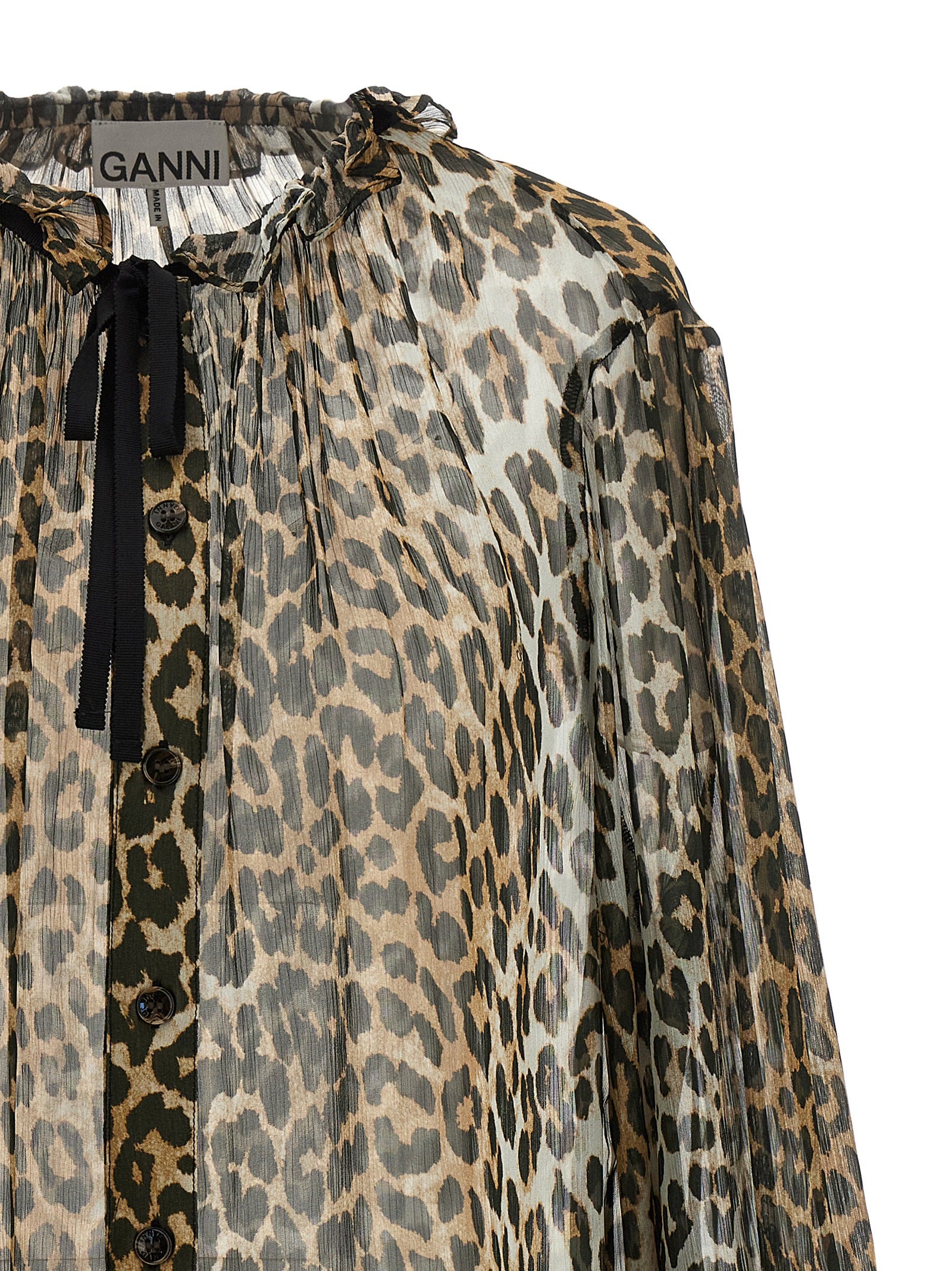 Ganni Brown Viscose Women's Blouse