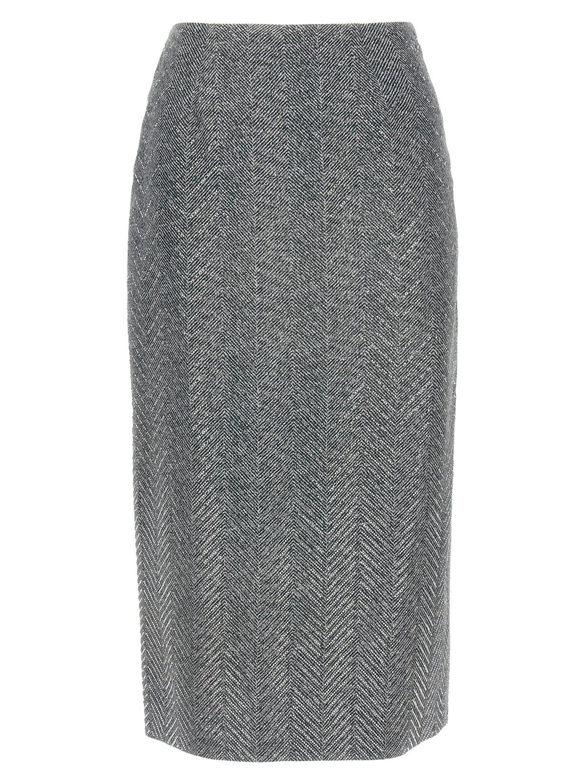 Ermanno Scervino Gray Silk Midi Women's Skirt