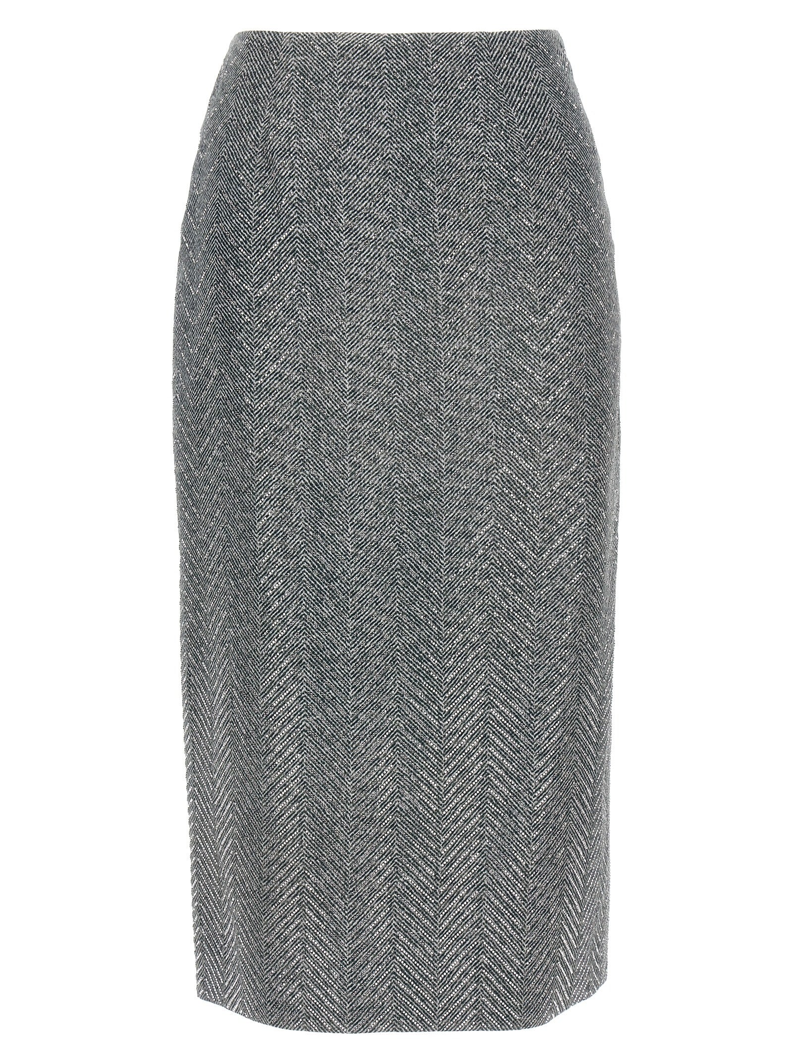 Ermanno Scervino Gray Silk Midi Women's Skirt