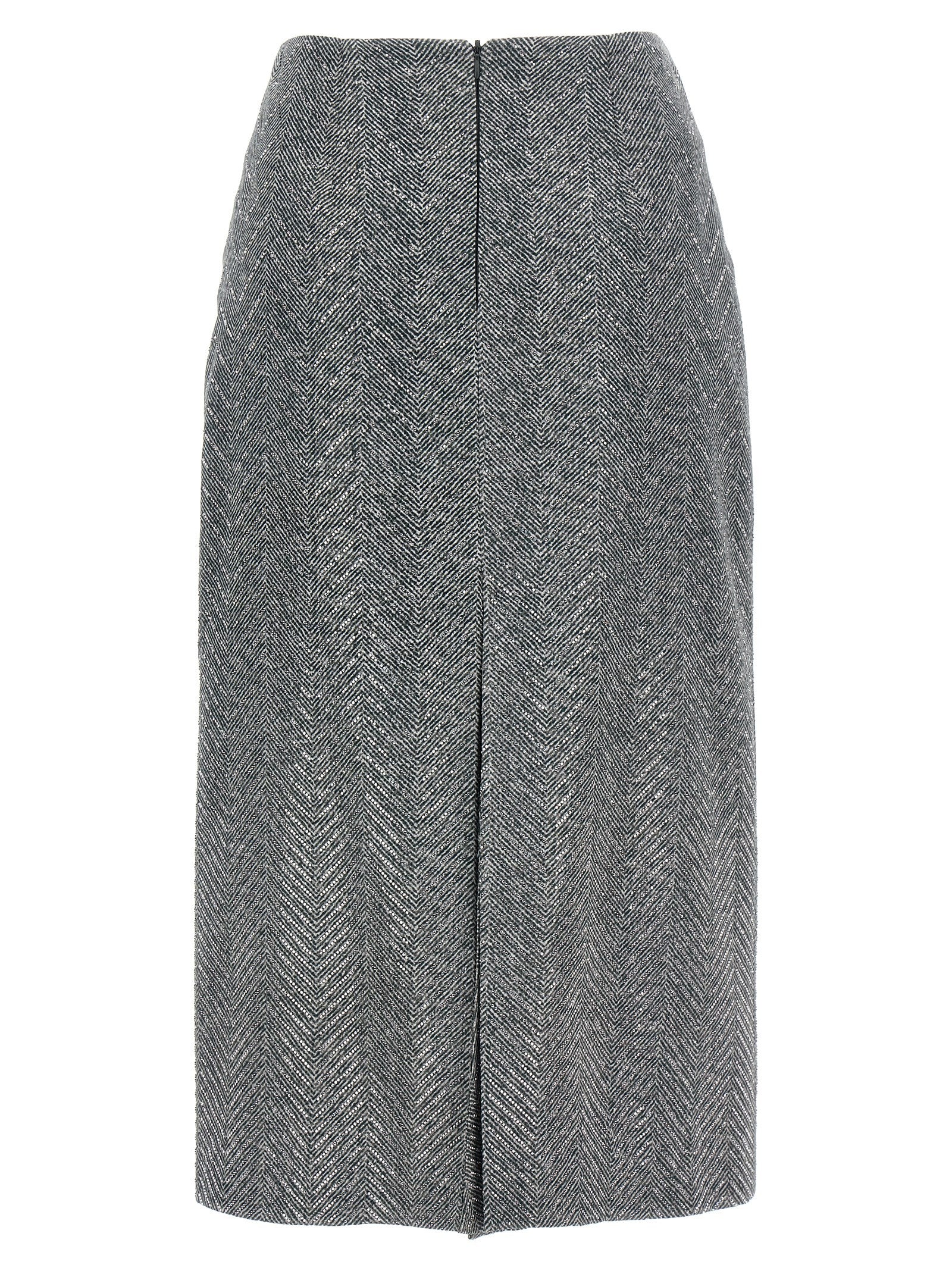 Ermanno Scervino Gray Silk Midi Women's Skirt