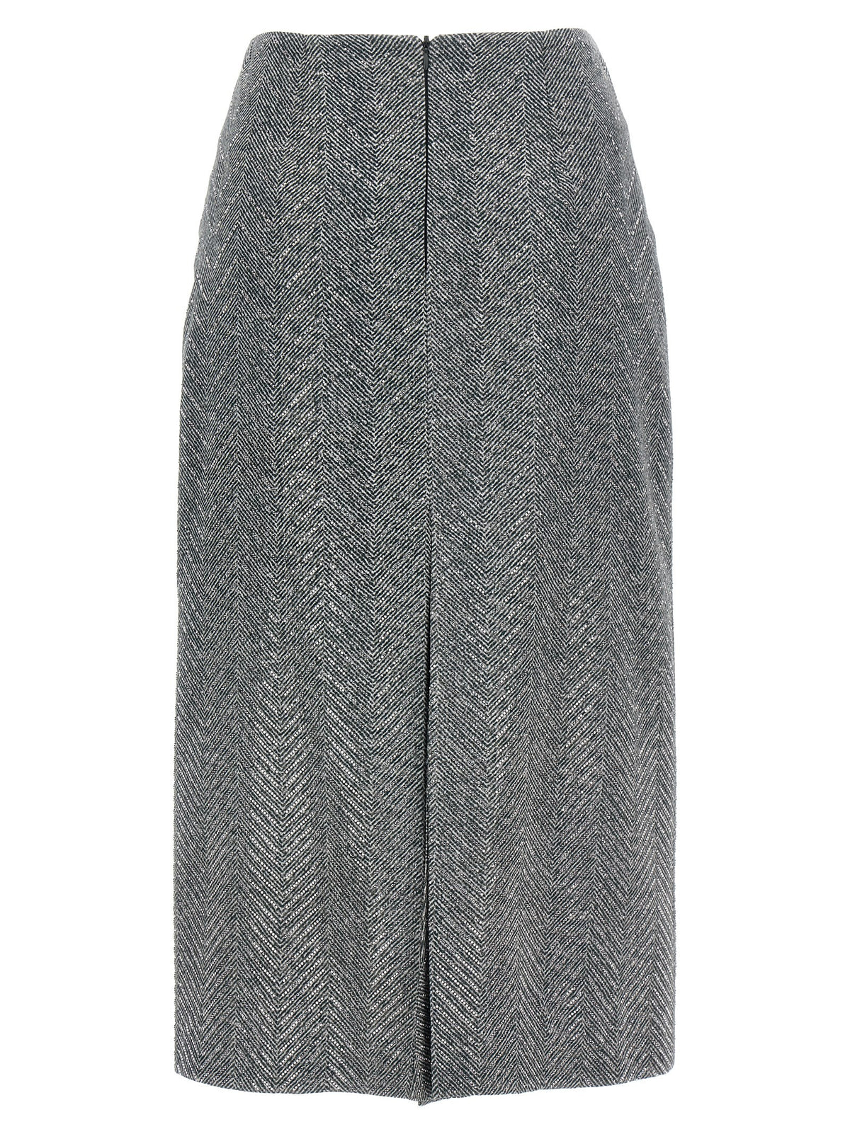 Ermanno Scervino Gray Silk Midi Women's Skirt