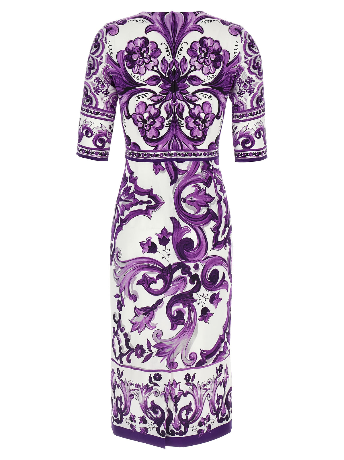Dolce & Gabbana Purple Silk Midi Women's Dress