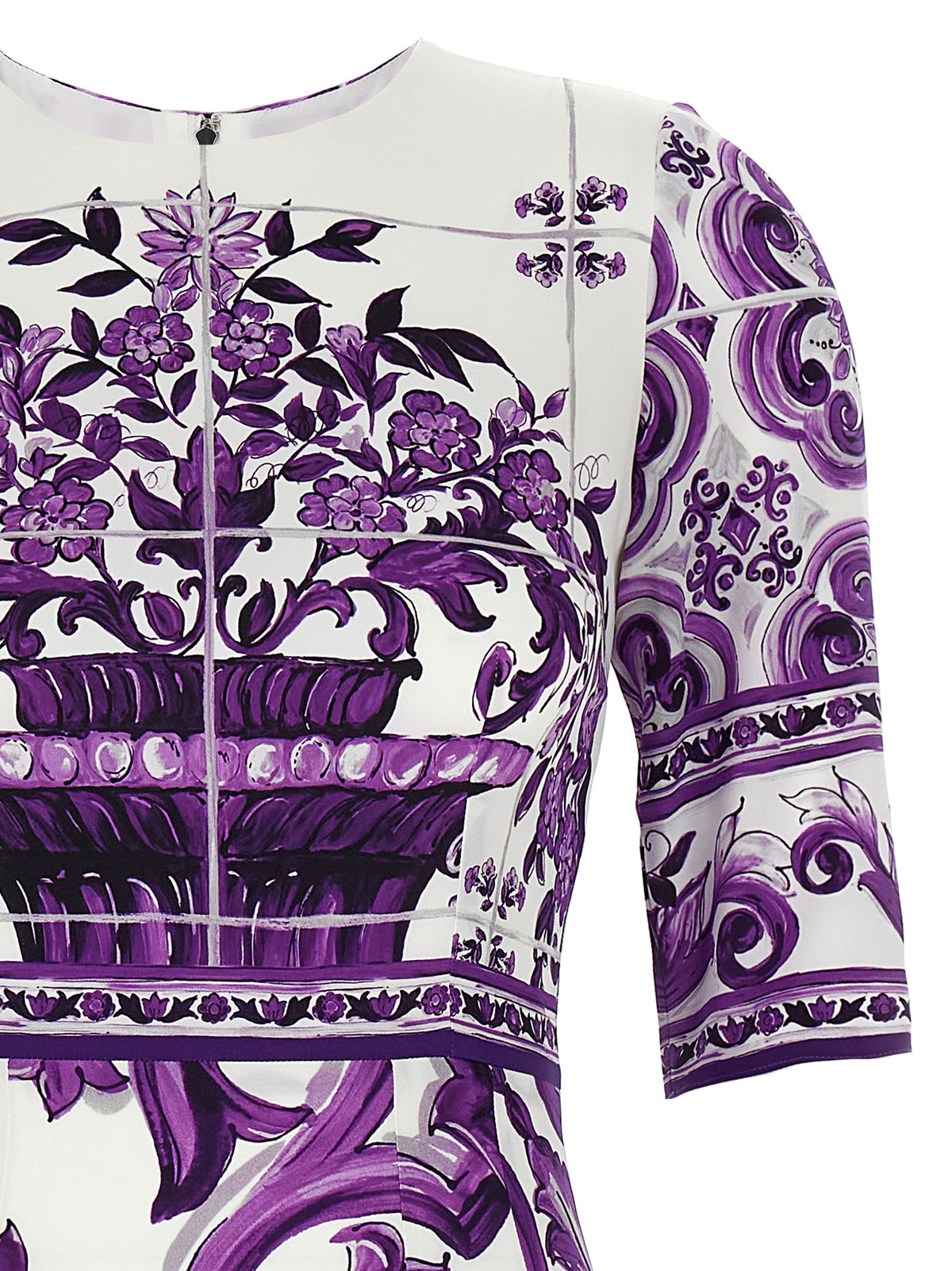 Dolce & Gabbana Purple Silk Midi Women's Dress