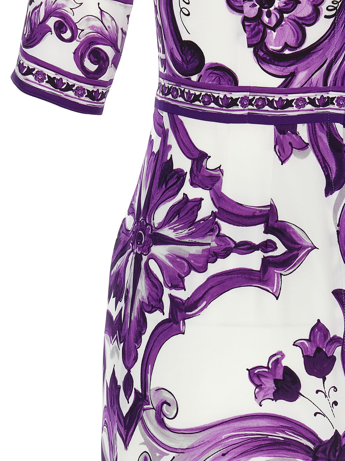 Dolce & Gabbana Purple Silk Midi Women's Dress